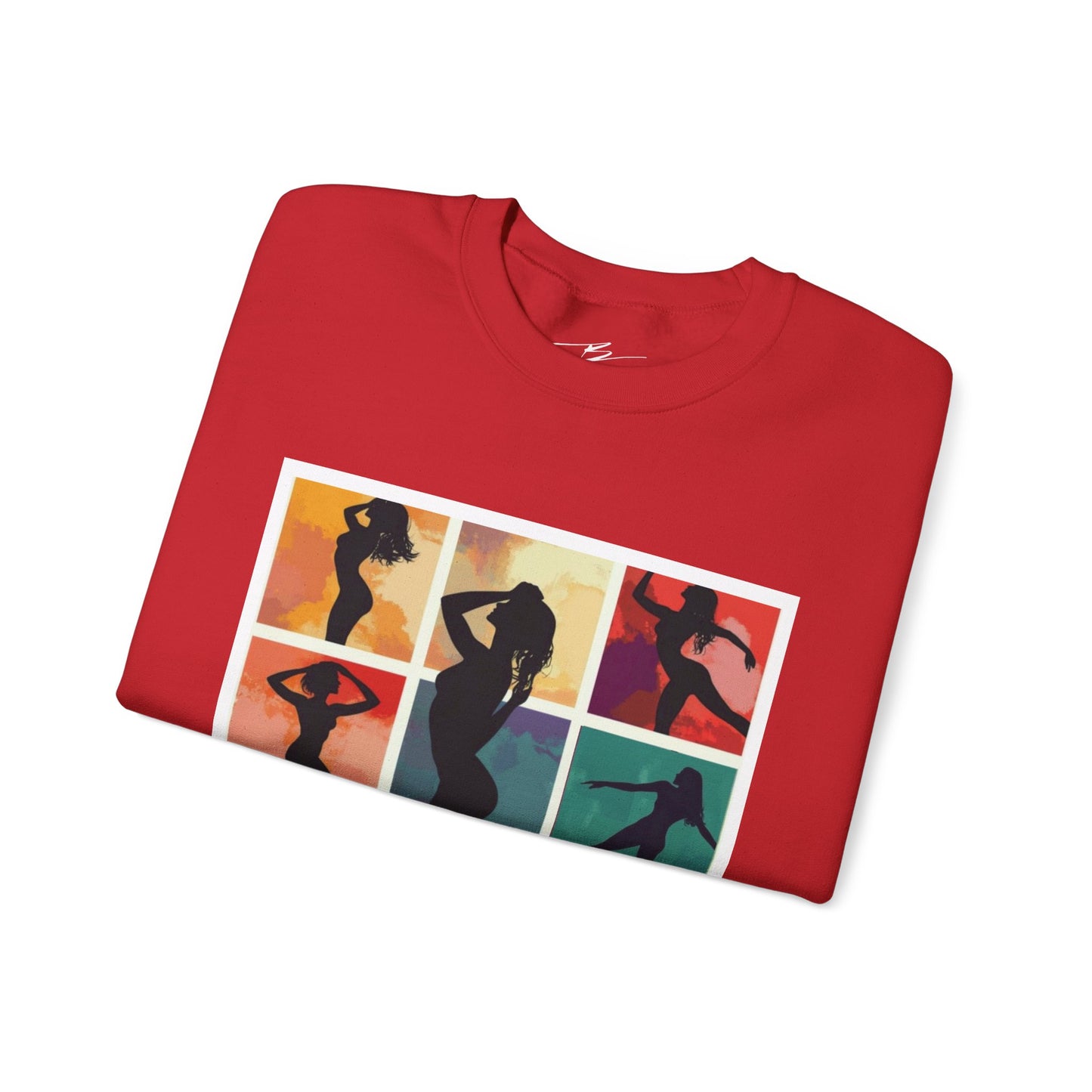 Dance Silhouette Grid Sweatshirt | Colorful Dancer Collage Crewneck | Modern Dance Art | Contemporary Ballet Jazz Hip-Hop Poses Pullover