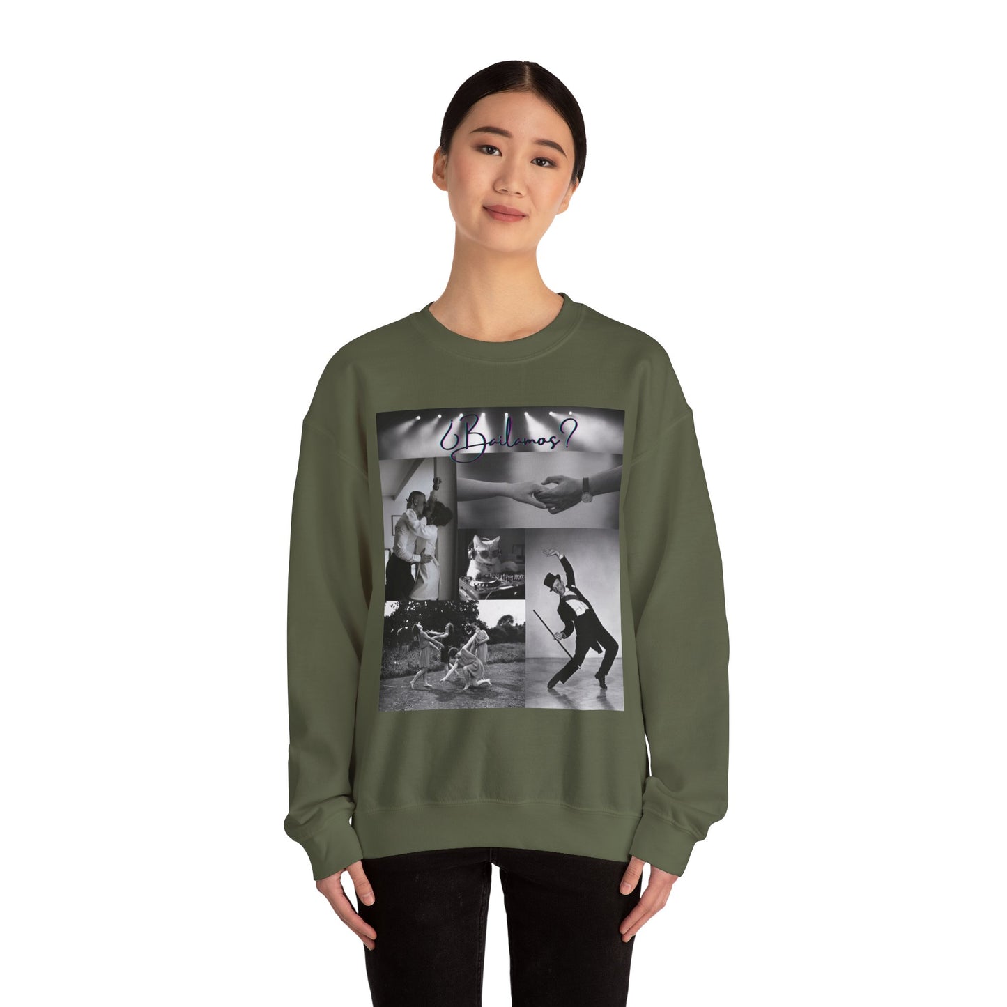 Bailamos Dance Collage Sweatshirt | Elegant Dance Couples | DJ Cat Latin Moments | Matching Couple Tops | Dance Lifestyle | Practice Wear