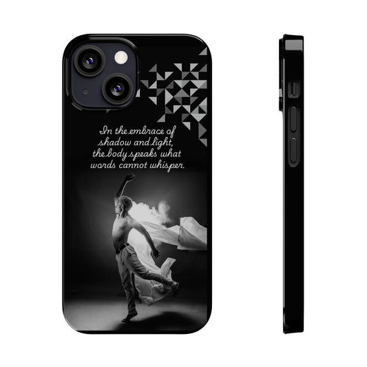 Whispered Motion iPhone Case | Shadow & Light Dance Art | Poetic Movement Design | Dance Lifestyle | BailaFashion