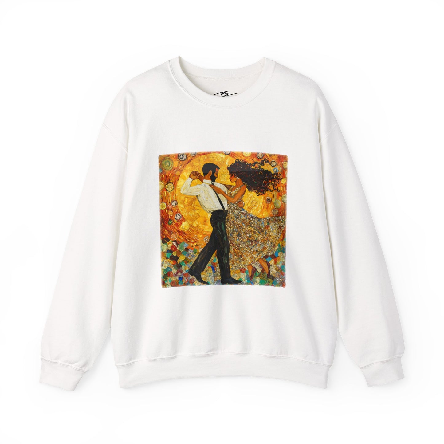Golden Rhythm Dance Sweatshirt | Latin Dancer Couple | Bachata Salsa | BailaFashion Dance Lifestyle | Klimt Inspired Art | Cozy Sweater