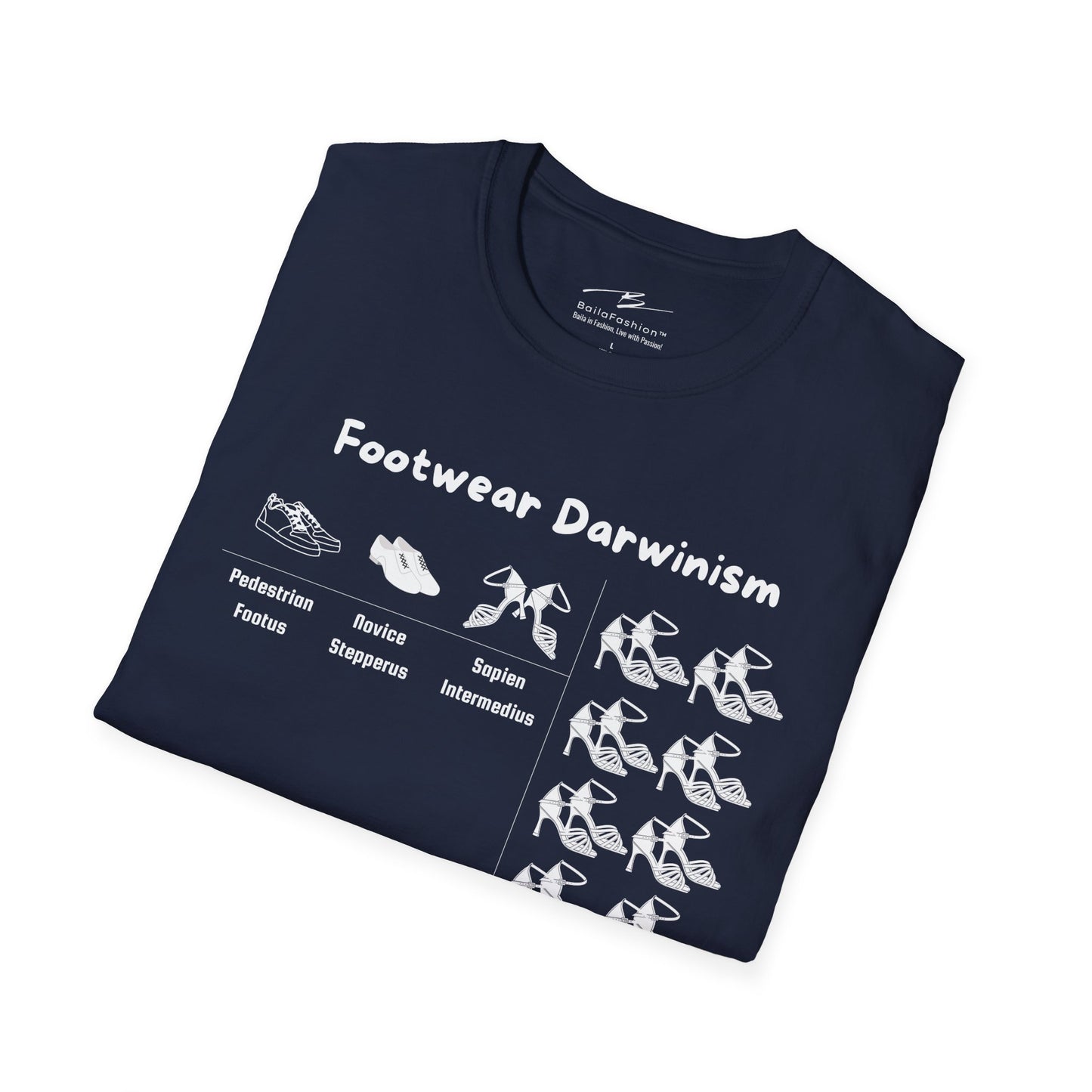 Footwear Darwinism T-Shirt | Dance Shoe Evolution | Latin Dancer Humor | Salsa Bachata Collection | Dance Lifestyle | Matching Couple Tops