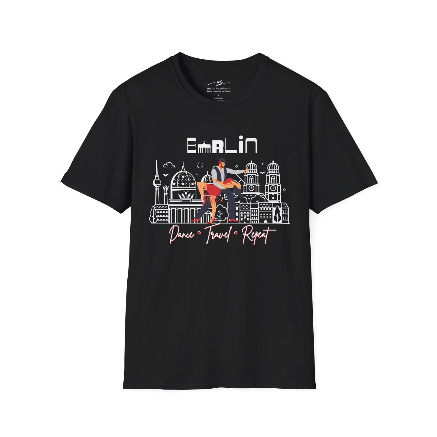 Berlin Dance Travel Repeat T-Shirt | Salsa Bachata Lovers Tee | Dance Lifestyle Shirt for Classes Socials Festivals | Matching Couple Tops