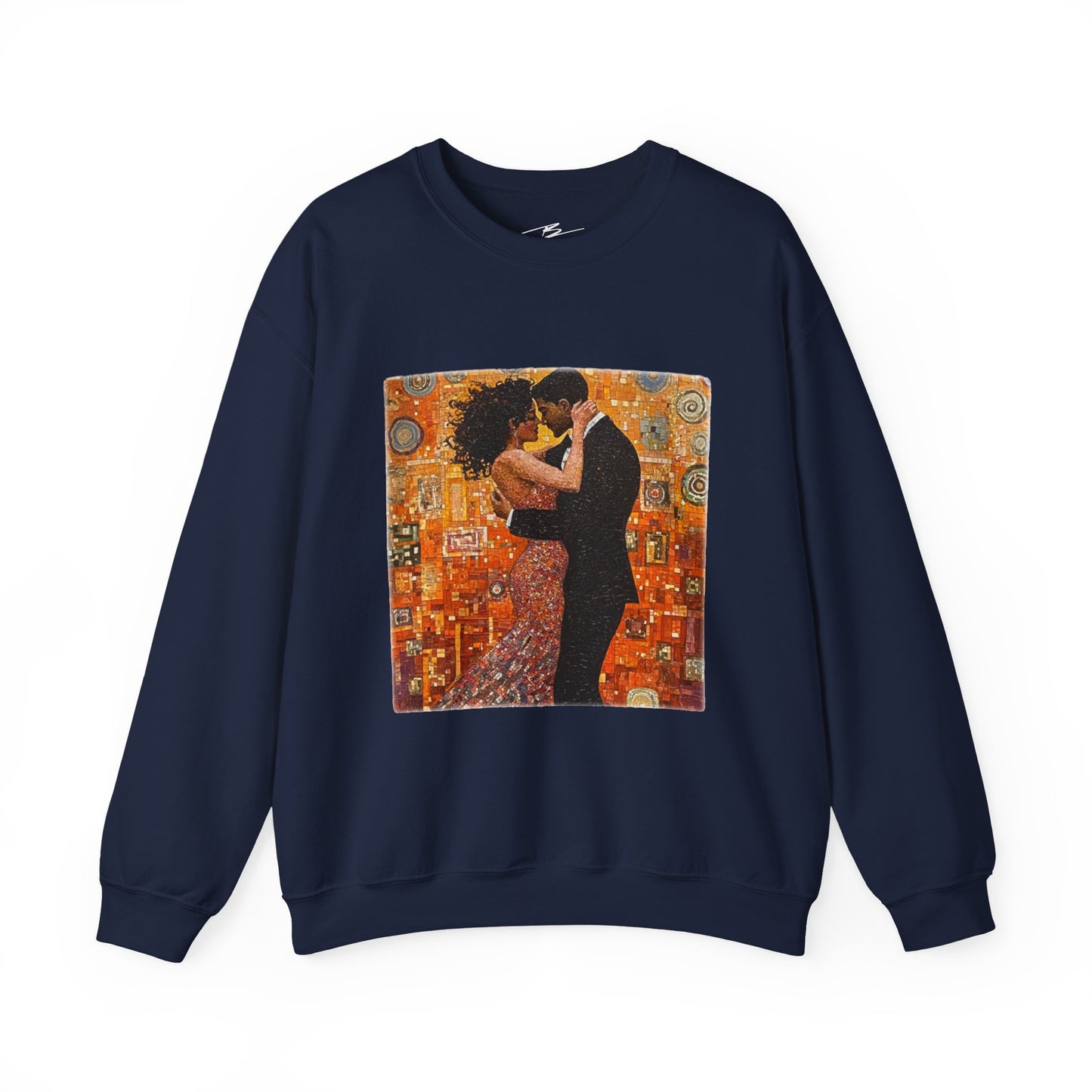 Amber Embrace Art Sweatshirt | Klimt-Inspired Latin Dance | Bachata Romance | BailaFashion Couple Streetwear | Dance Lifestyle Apparell