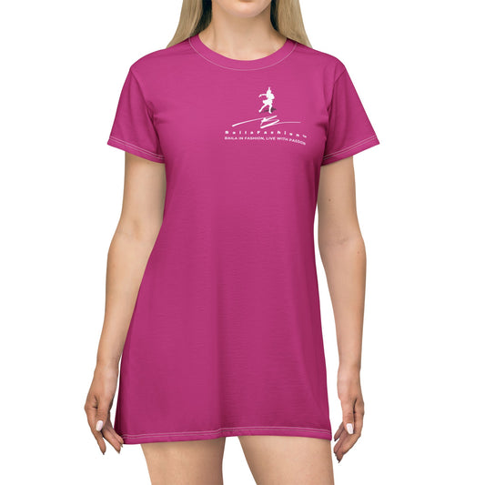 Magenta Hot Pink Latin Dancer Silhouette Dress | Salsa Bachata Practice Outfit | Elegant Dance Lifestyle | Everyday Wear | Pool Party Dress