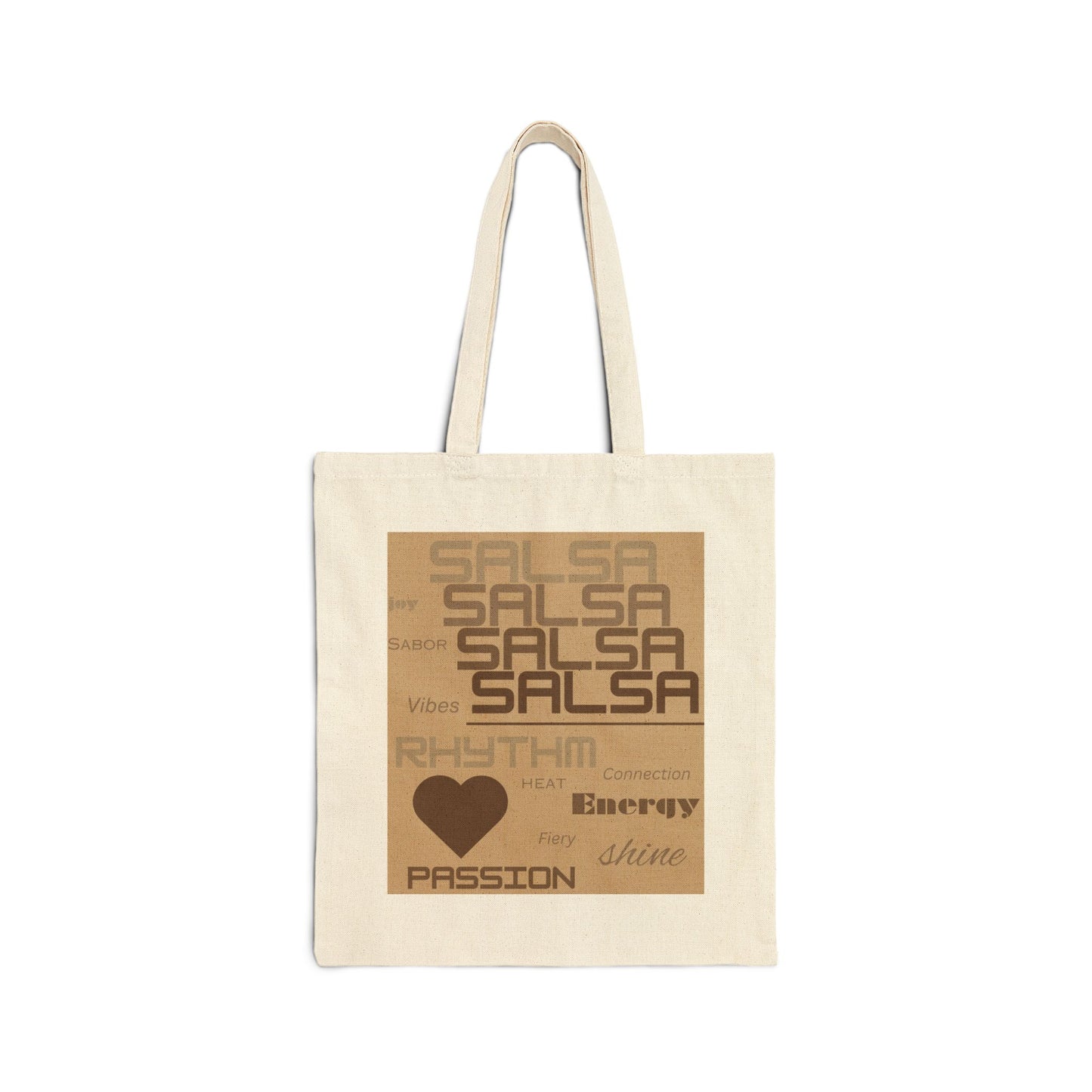 Salsa Typography Tote Bag | Fiery Dance Words Collection | Rhythm Energy Passion | Latin Dancer Carry All | BailaFashion Dance Lifestyle