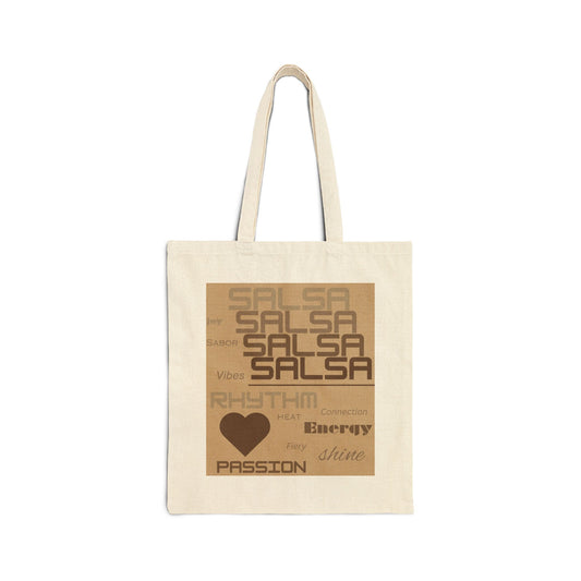 Salsa Typography Tote Bag | Fiery Dance Words Collection | Rhythm Energy Passion | Latin Dancer Carry All | BailaFashion Dance Lifestyle