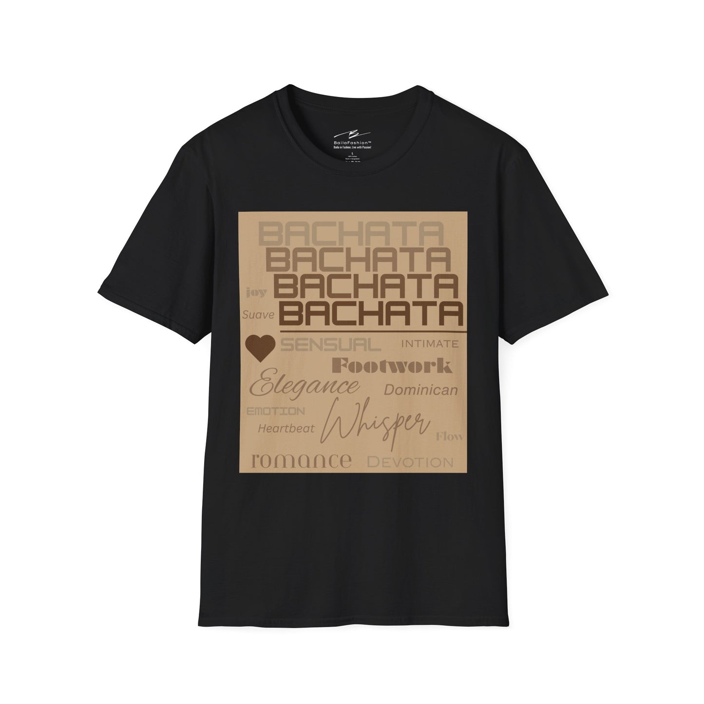 Bachata Essence T-Shirt | Latin Dance Typography Tee | Sensual Rhythm Elegance | Bachata Dancer Gift | BailaFashion Studio Dancewear