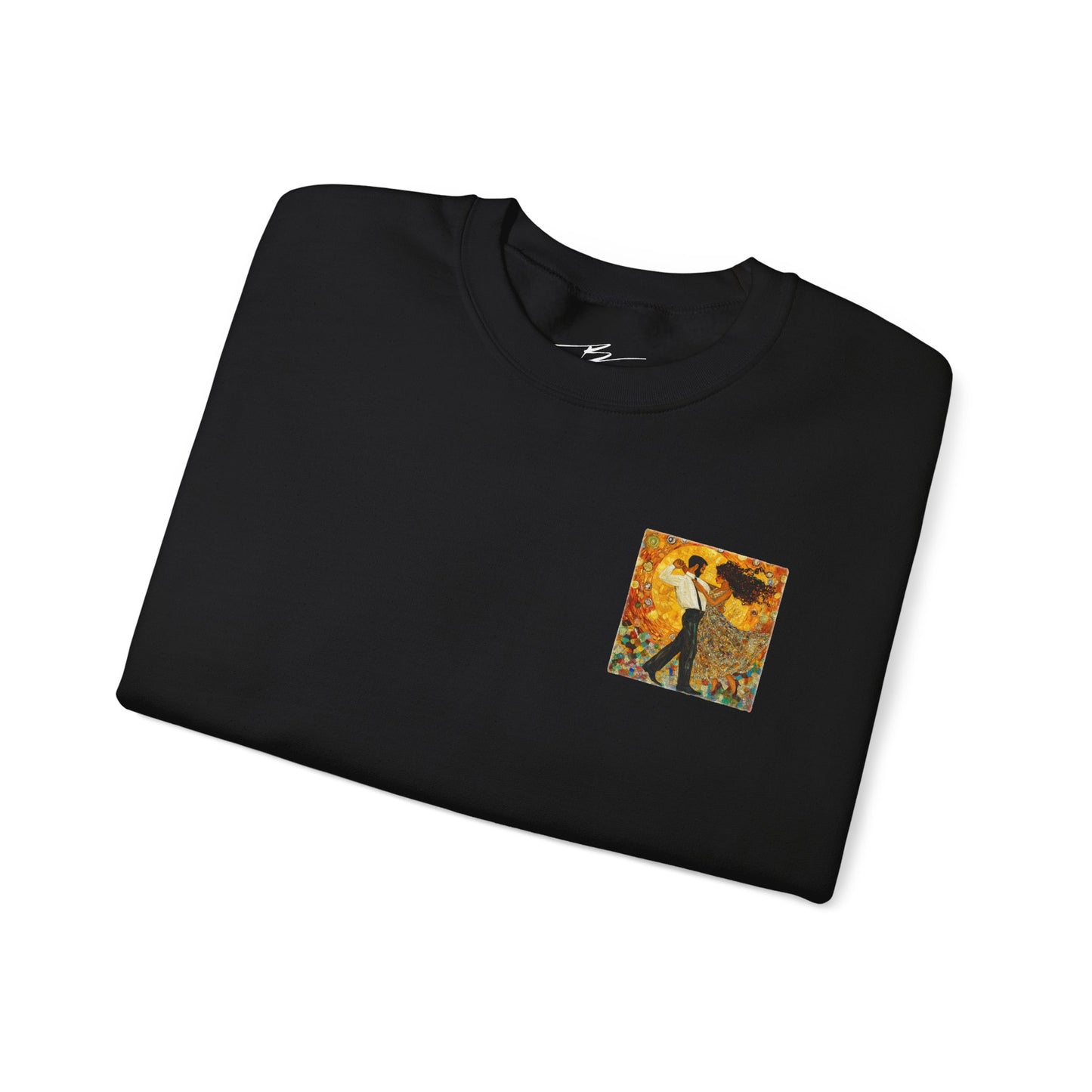 Golden Rhythm Pocket Print Sweatshirt | Latin Dance Art | Salsa Bachata Couple | Dance Lifestyle Streetwear | BailaFashion Couple Sweater