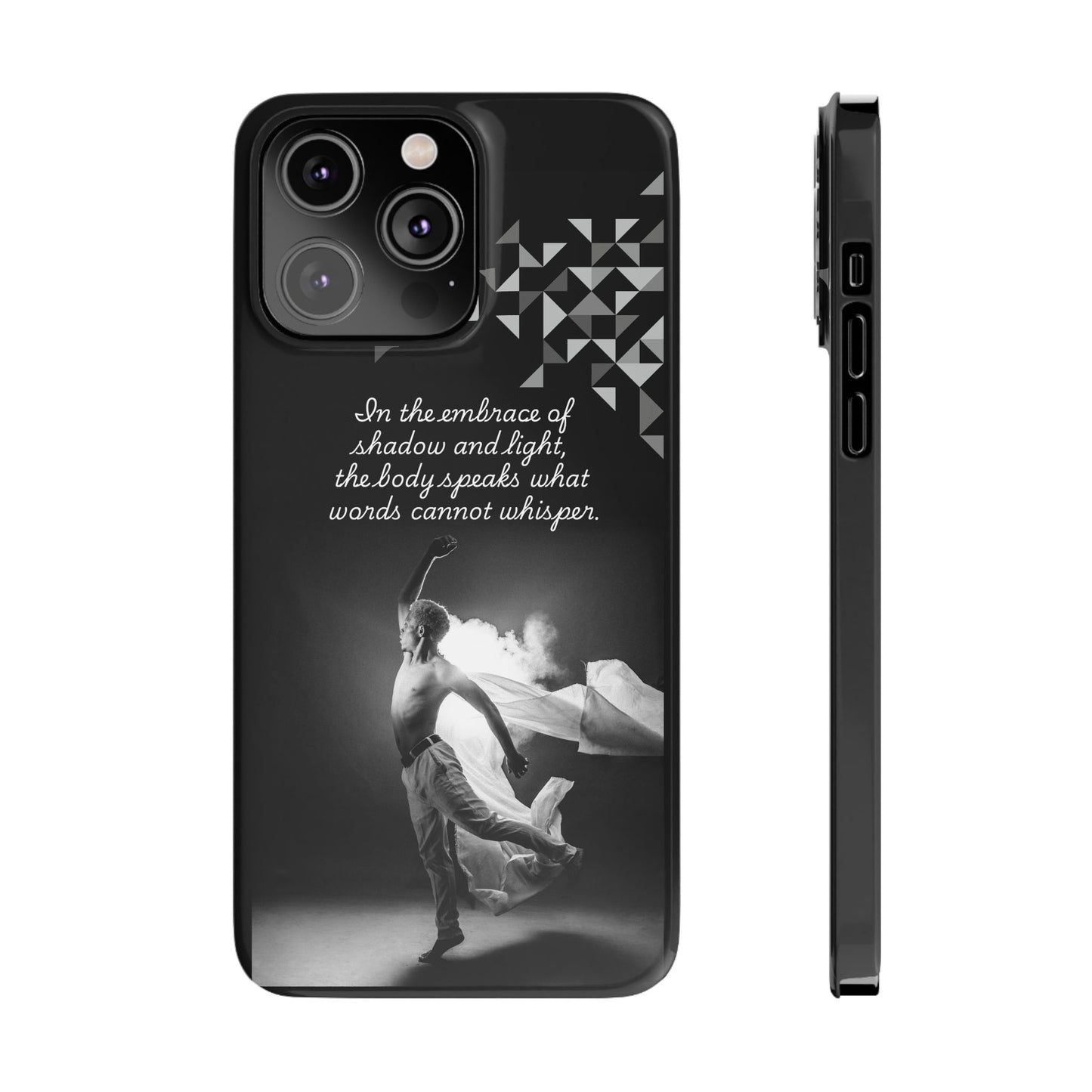 Whispered Motion iPhone Case | Shadow & Light Dance Art | Poetic Movement Design | Dance Lifestyle | BailaFashion