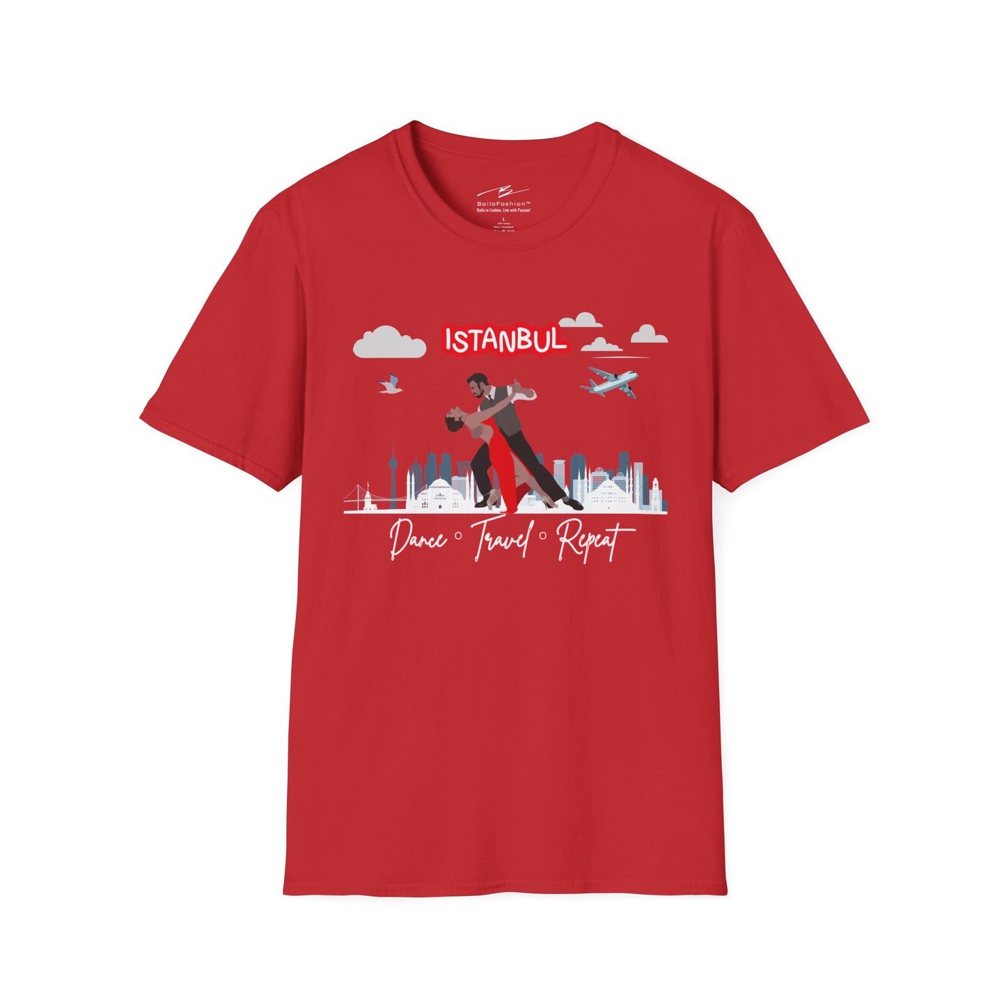 Istanbul Dance Travel Repeat T-Shirt | Turkish Bachata Dancers Skyline Tee | Class Practice Festivals Matching Couple Tops | Dance Lifestyle