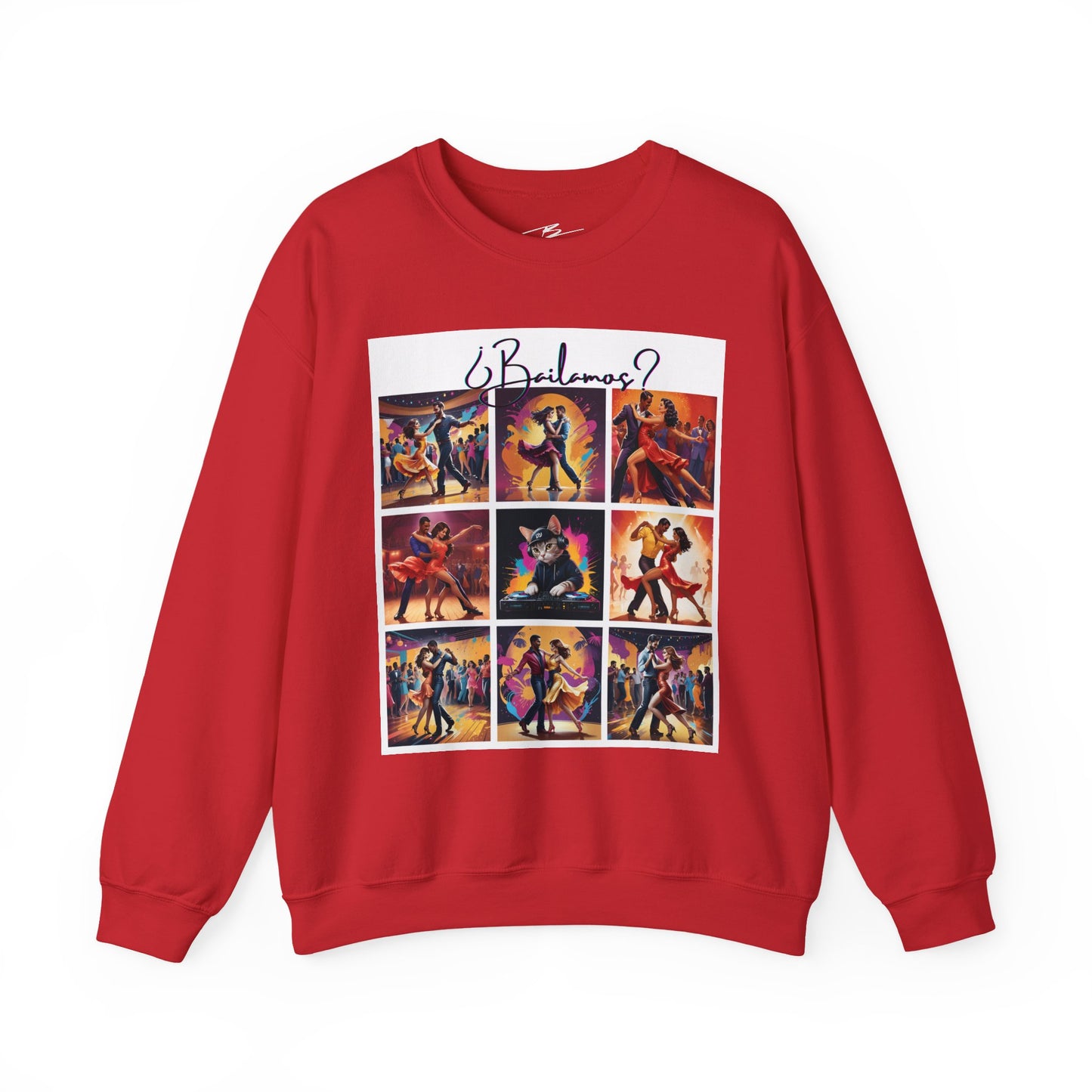 Bailamos? Latin Dance Collage Sweatshirt | DJ Cat Salsa Bachata Art | Vibrant Social Dancing | BailaFashion Streewear | Dance Practice Wear