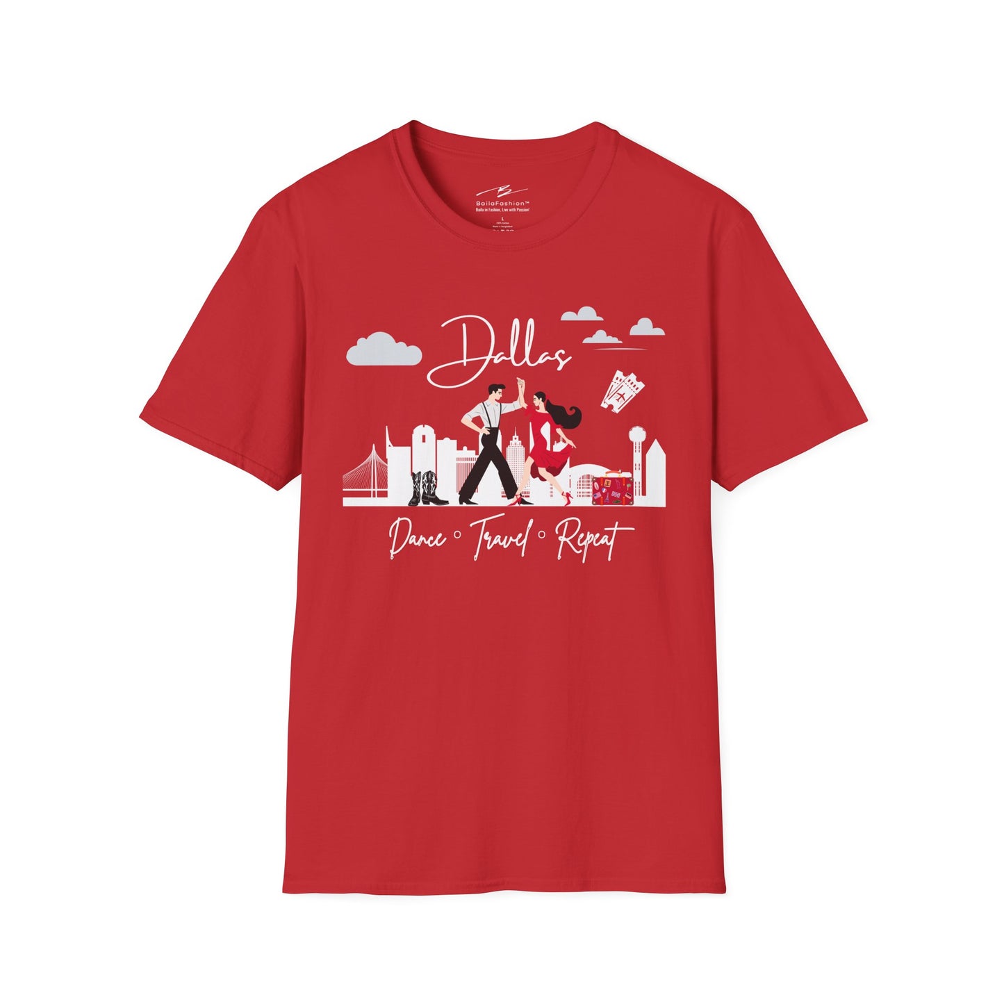 Dallas Dance Travel Repeat T-shirt | Big D Latin Dance Scene | Texas Salsa Bachata | Cowboy Boot Dance Gift | BailaFashion Dance Lifestyle