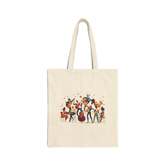 Latin Jazz Band Tote Bag | Modern Music Art | Salsa Orchestra Illustration | Musician Dancer Gift | BailaFashion Dance Lifestyle