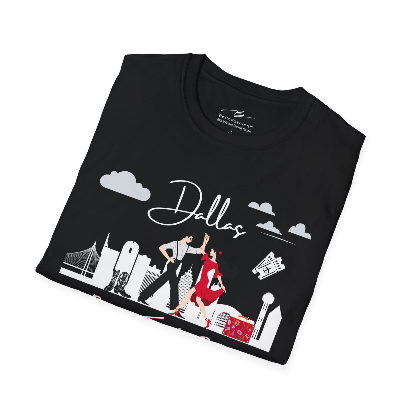 Dallas Dance Travel Repeat T-shirt | Big D Latin Dance Scene | Texas Salsa Bachata | Cowboy Boot Dance Gift | BailaFashion Dance Lifestyle
