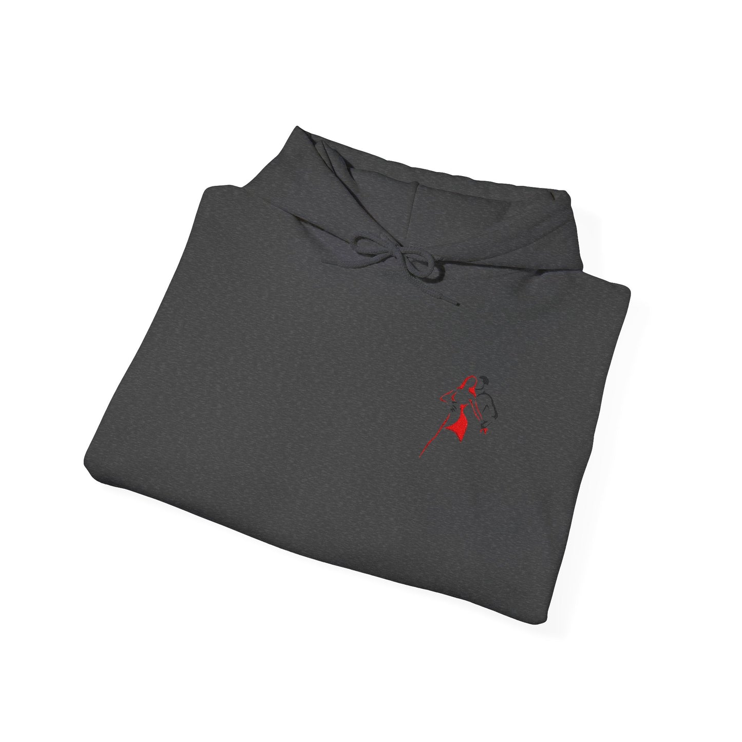 Latin Dance Couple Embroidered Hoodie | Salsa Bachata Dancer Art | Elegant Red Black Design | BailaFashion Casual Wear | Dance Practice Wear