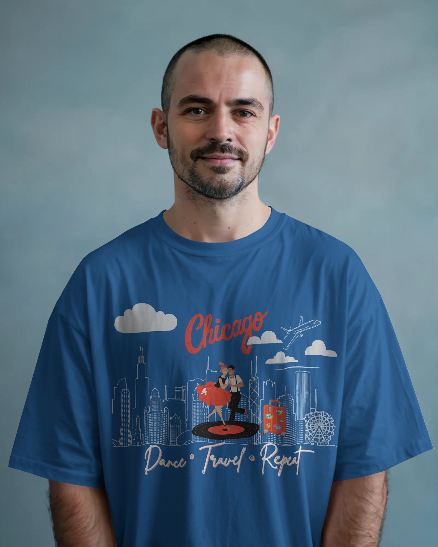Chicago Dance Travel Repeat T-shirt | Windy City Latin Dance | Chi-town Salsa Bachata | Dance Congress Gift | BailaFashion Dance Lifestyle
