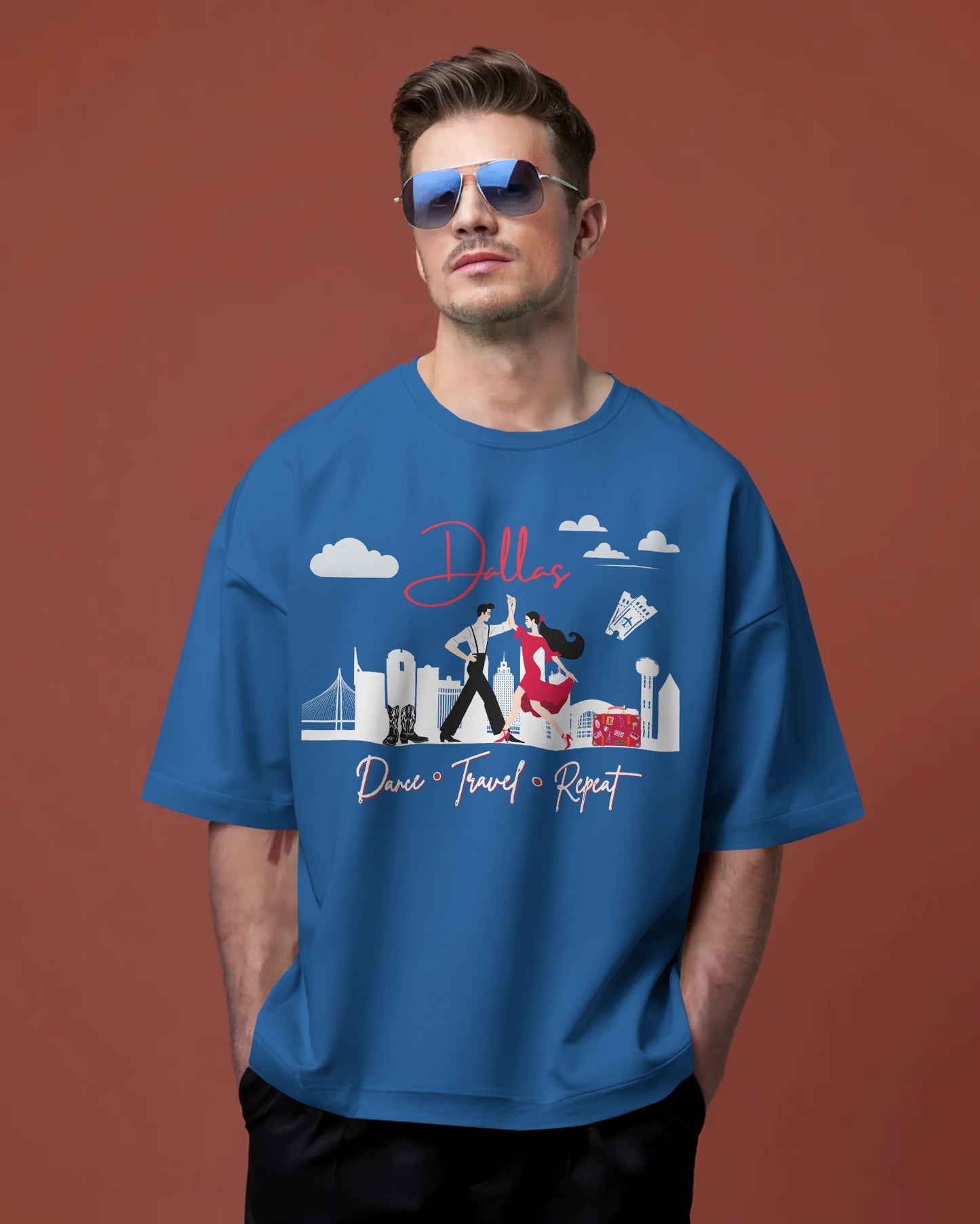 Dallas Dance Travel Repeat T-shirt | Big D Latin Dance Scene | Texas Salsa Bachata | Cowboy Boot Dance Gift | BailaFashion Dance Lifestyle