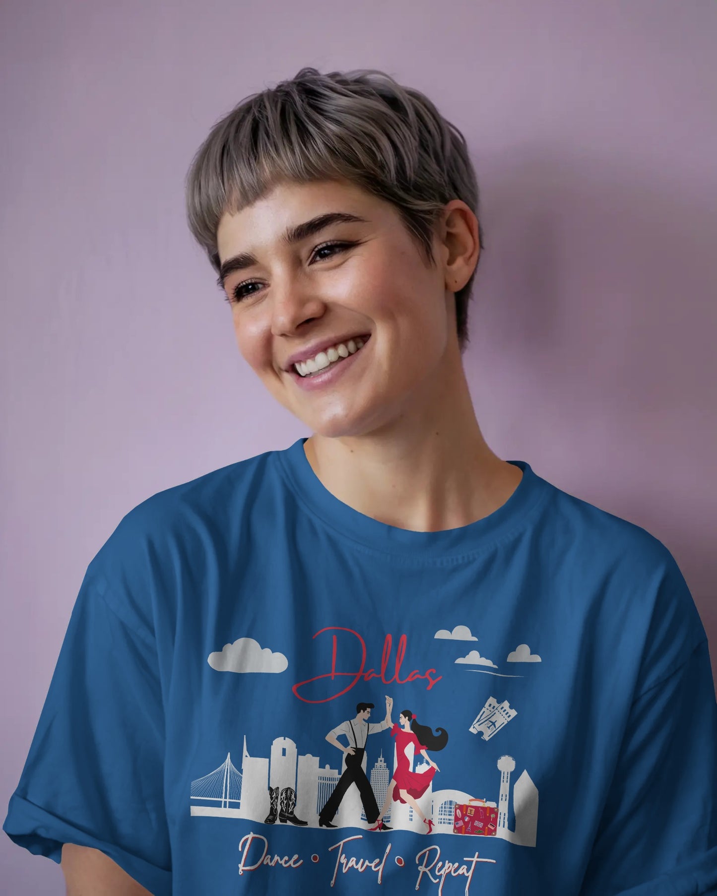 Dallas Dance Travel Repeat T-shirt | Big D Latin Dance Scene | Texas Salsa Bachata | Cowboy Boot Dance Gift | BailaFashion Dance Lifestyle