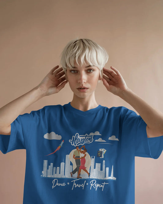 Houston Dance Travel Repeat T-shirt | Space City Latin Dance | Texas Salsa Bachata | Southern Dance Congress Gift | BailaFashion Lifestyle