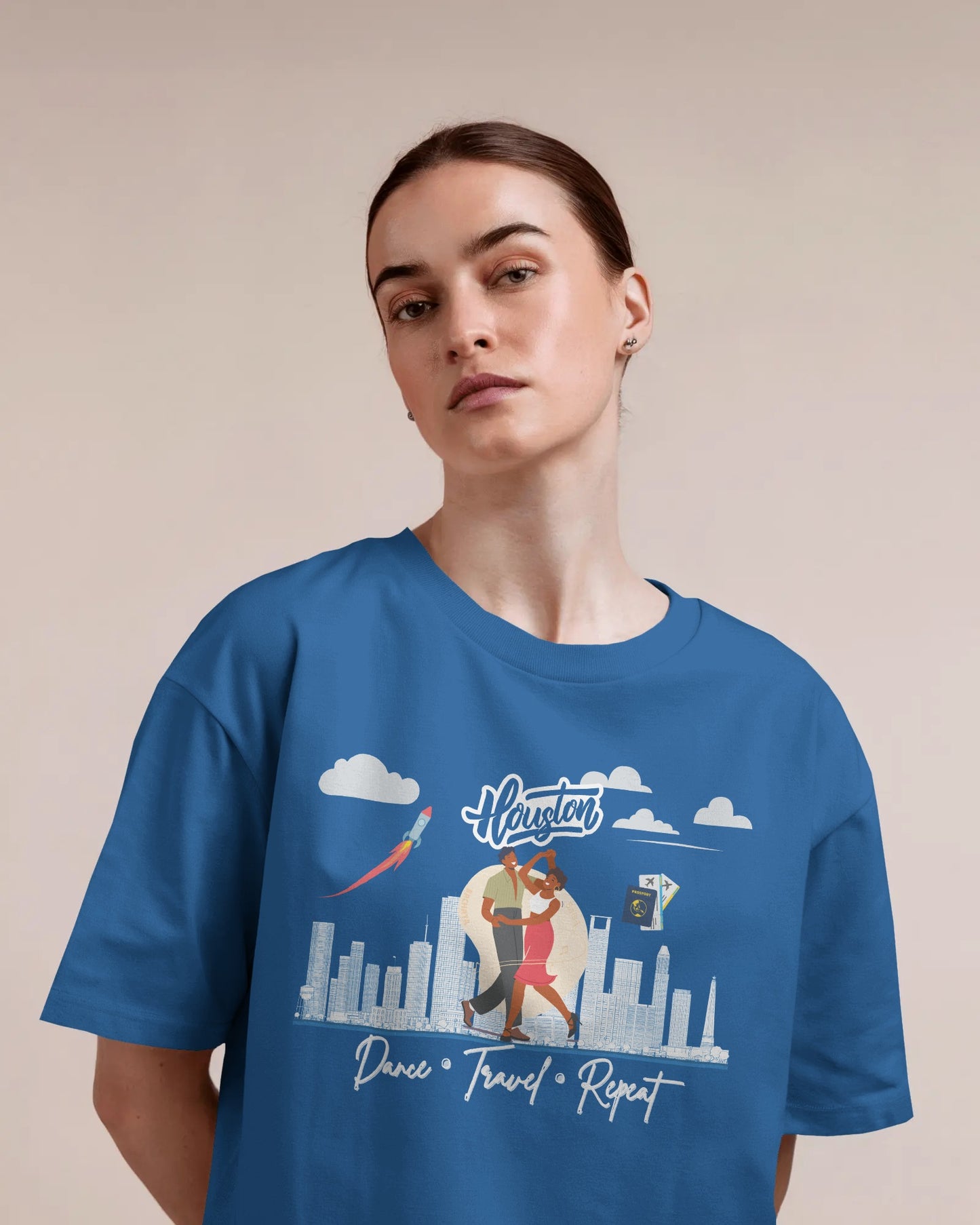 Houston Dance Travel Repeat T-shirt | Space City Latin Dance | Texas Salsa Bachata | Southern Dance Congress Gift | BailaFashion Lifestyle