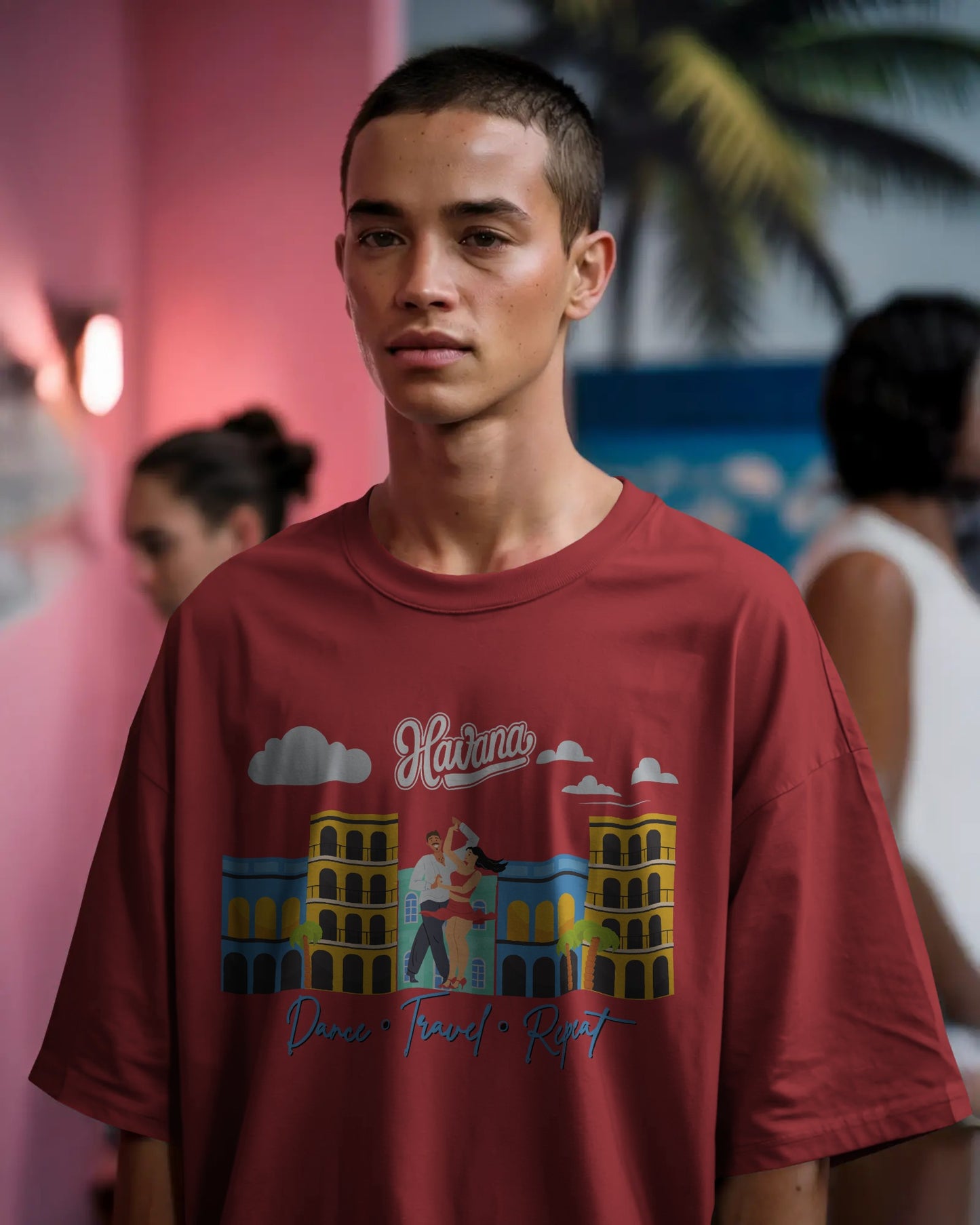 Havana Dance Travel Repeat T-Shirt | Cuban Salsa Dancers Vintage Travel Tee | Matching Couple Tops | BailaFashion Dance Lifestyle