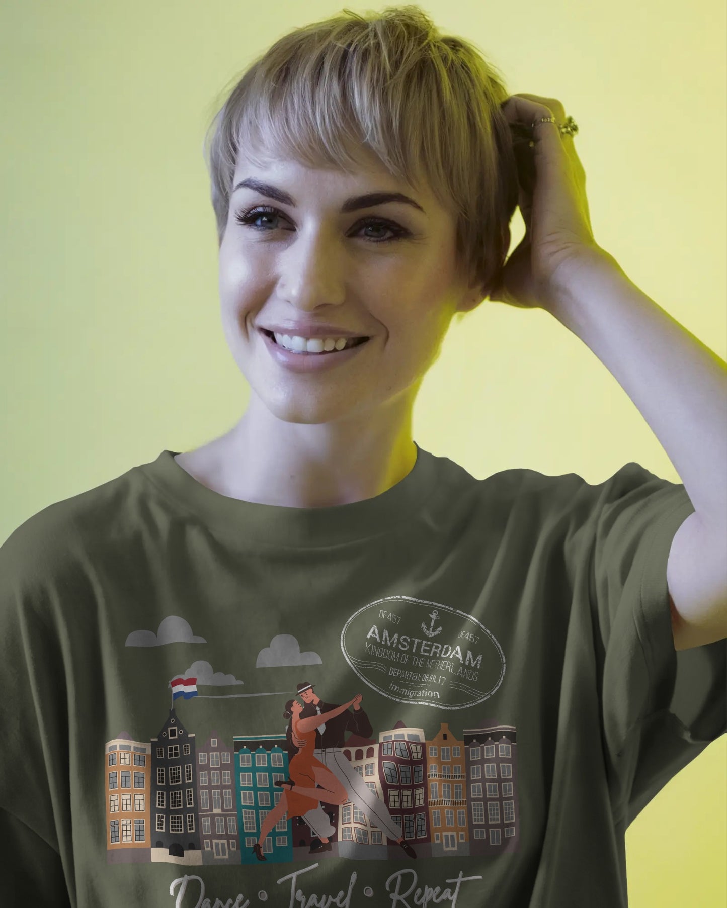 Amsterdam Dance Travel Repeat T-Shirt | Salsa Bachata Lovers Tee | Dance Lifestyle Shirt 4 Classes Socials Festivals | Matching Couple Tops