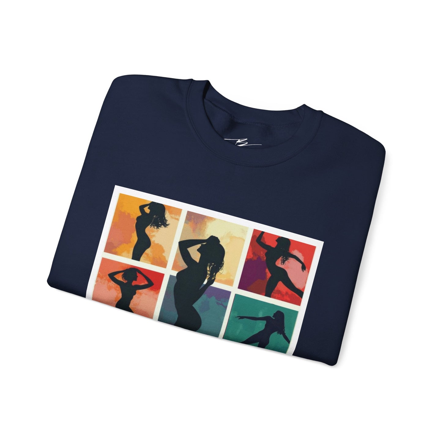 Dance Silhouette Grid Sweatshirt | Colorful Dancer Collage Crewneck | Modern Dance Art | Contemporary Ballet Jazz Hip-Hop Poses Pullover