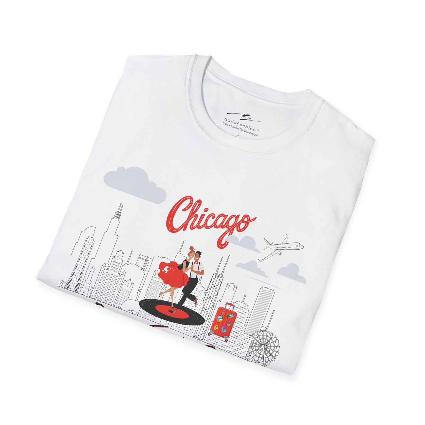 Chicago Dance Travel Repeat T-shirt | Windy City Latin Dance | Chi-town Salsa Bachata | Dance Congress Gift | BailaFashion Dance Lifestyle