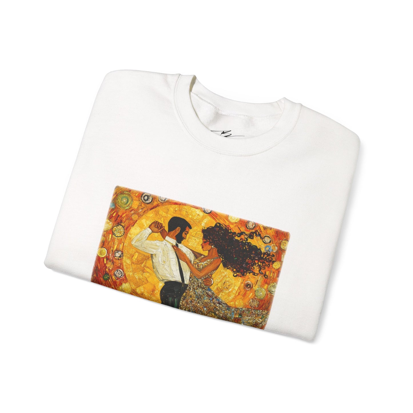 Golden Rhythm Dance Sweatshirt | Latin Dancer Couple | Bachata Salsa | BailaFashion Dance Lifestyle | Klimt Inspired Art | Cozy Sweater
