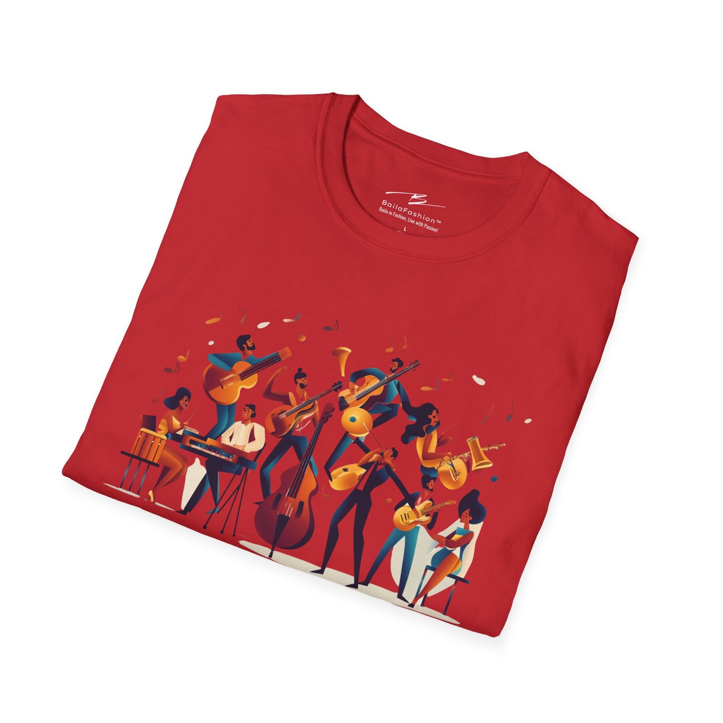 Salsa Orchestra T-Shirt | Latin Band Illustration | Musician Dance Art | Unisex Vibrant Music Tee | Studio Practice Wear | Dance Lifestyle