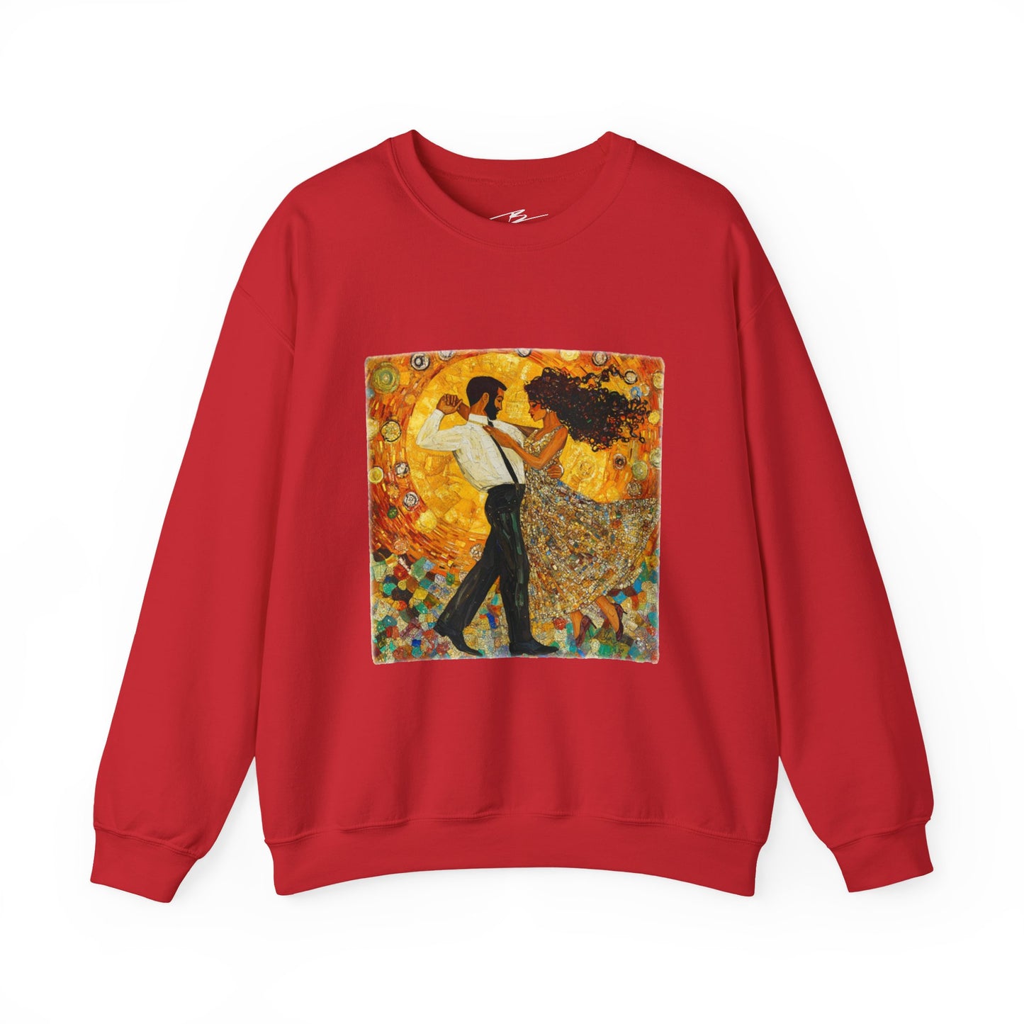 Golden Rhythm Dance Sweatshirt | Latin Dancer Couple | Bachata Salsa | BailaFashion Dance Lifestyle | Klimt Inspired Art | Cozy Sweater