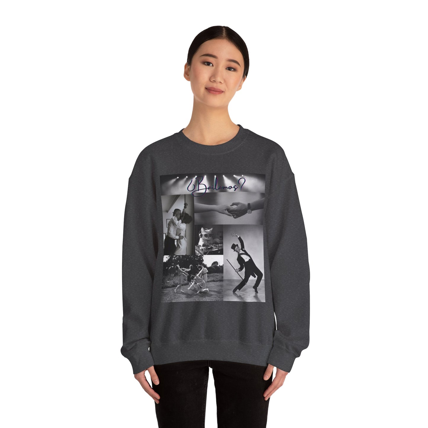 Bailamos Dance Collage Sweatshirt | Elegant Dance Couples | DJ Cat Latin Moments | Matching Couple Tops | Dance Lifestyle | Practice Wear