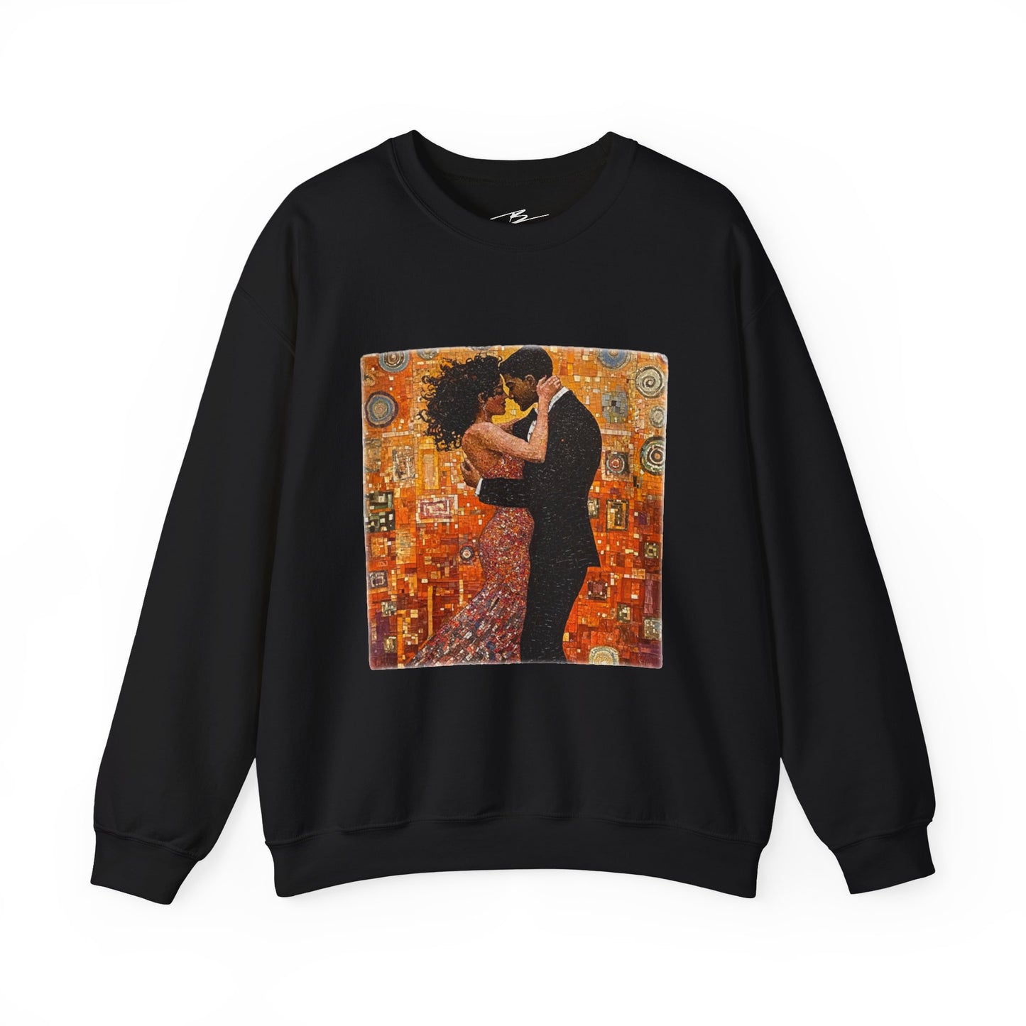 Amber Embrace Art Sweatshirt | Klimt-Inspired Latin Dance | Bachata Romance | BailaFashion Couple Streetwear | Dance Lifestyle Apparell