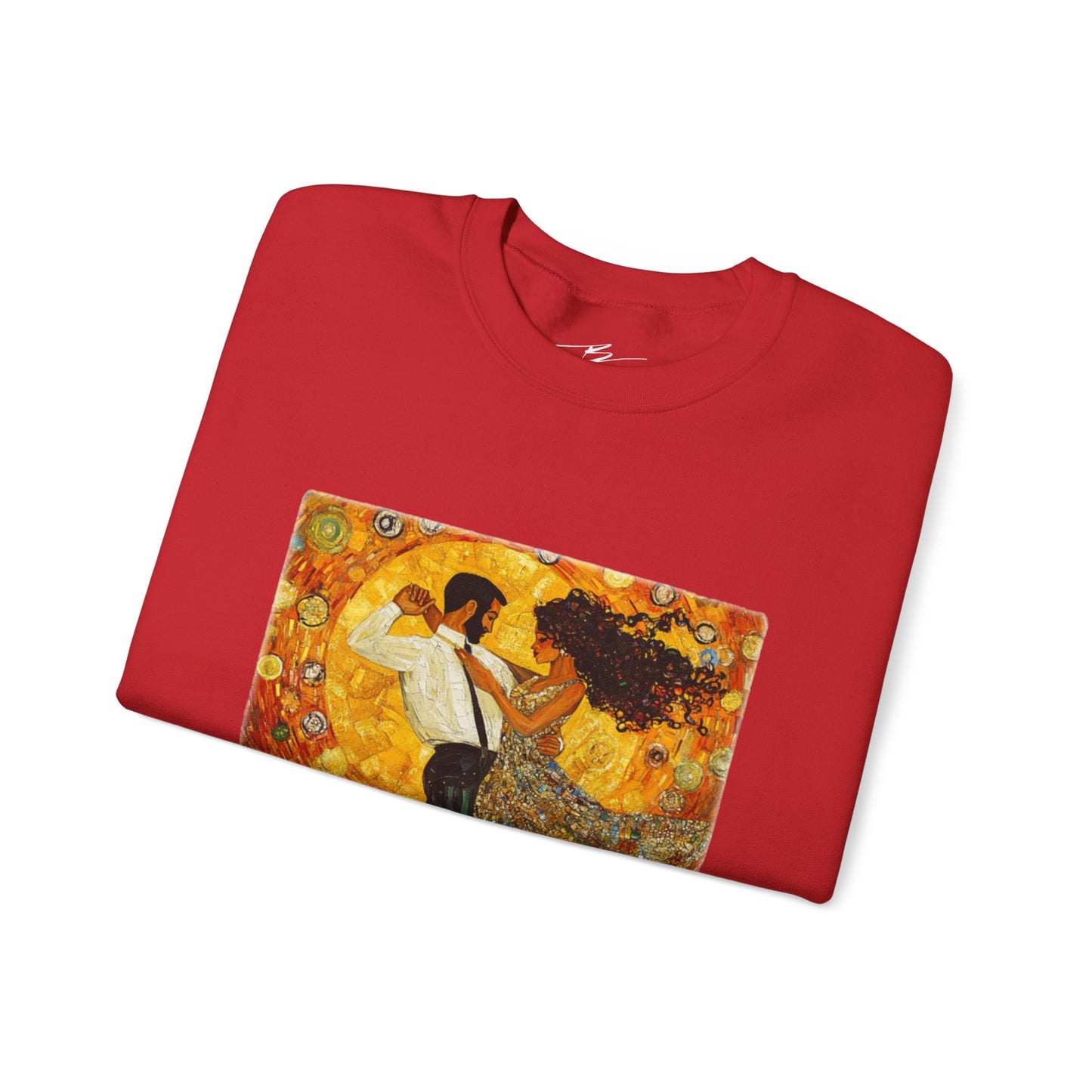 Golden Rhythm Dance Sweatshirt | Latin Dancer Couple | Bachata Salsa | BailaFashion Dance Lifestyle | Klimt Inspired Art | Cozy Sweater