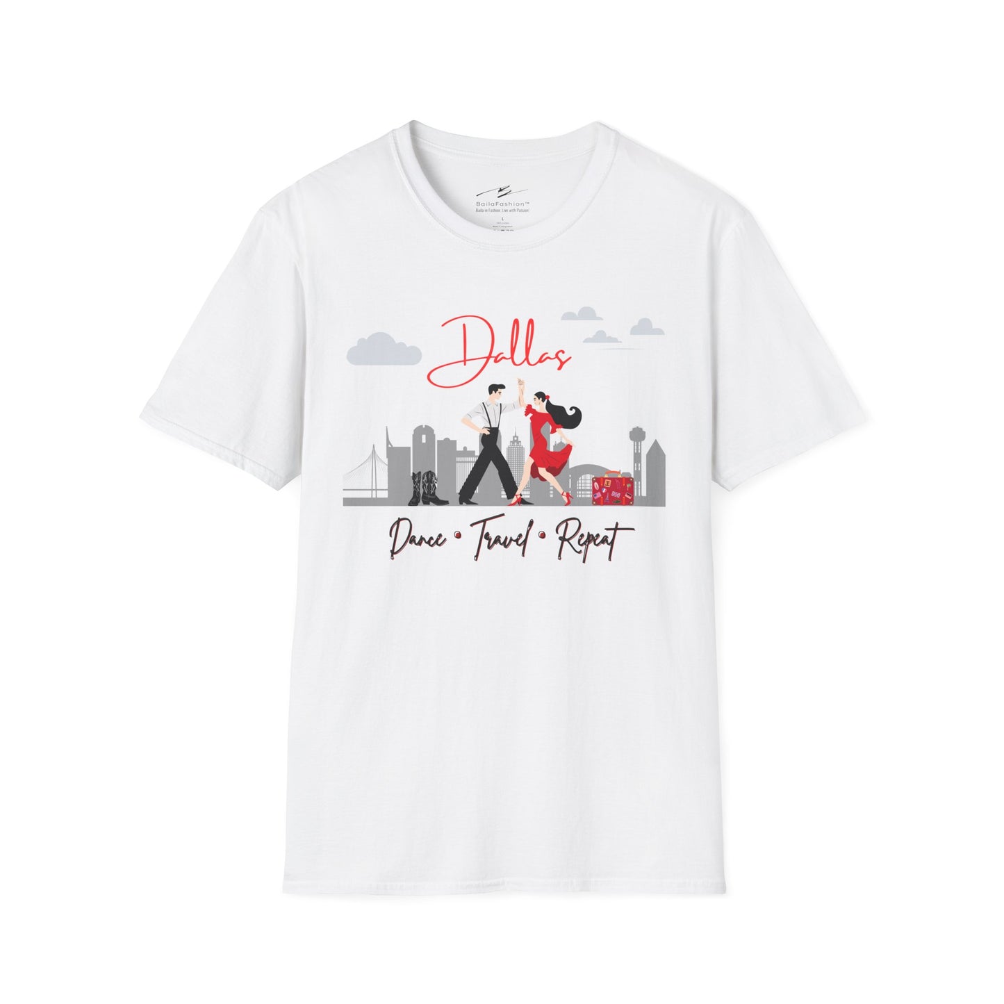 Dallas Dance Travel Repeat T-shirt | Big D Latin Dance Scene | Texas Salsa Bachata | Cowboy Boot Dance Gift | BailaFashion Dance Lifestyle