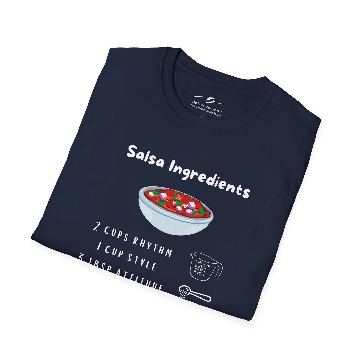 Salsa Ingredients Recipe T-Shirt | Latin Dance Humor | Rhythm Style Attitude | Dancer Gift | Dance Lifestyle | Matching Couple Tops
