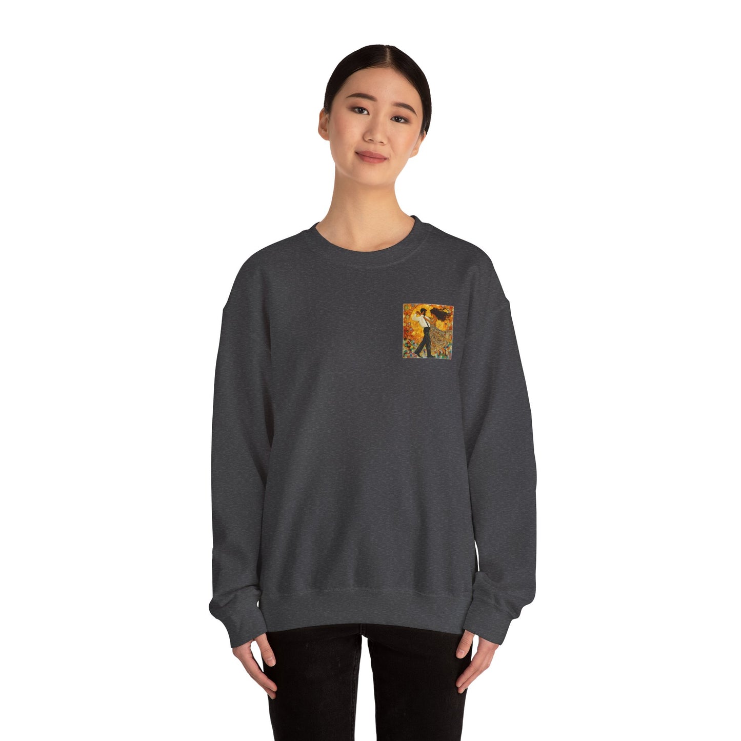 Golden Rhythm Pocket Print Sweatshirt | Latin Dance Art | Salsa Bachata Couple | Dance Lifestyle Streetwear | BailaFashion Couple Sweater