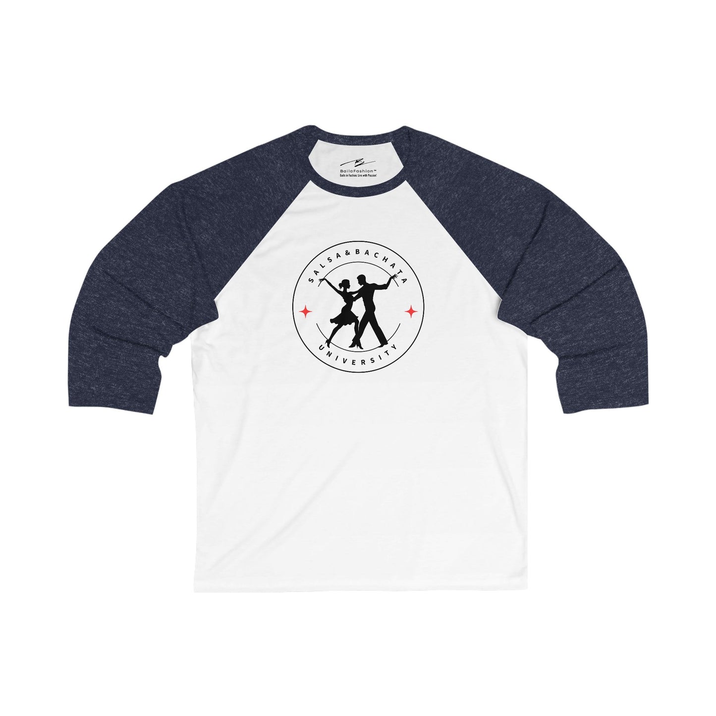 Salsa & Bachata University 3/4 Sleeve Baseball Tee | Latin Dance Academy | Partner Dance School Raglan | Dancer Lifestyle | Dance Humor