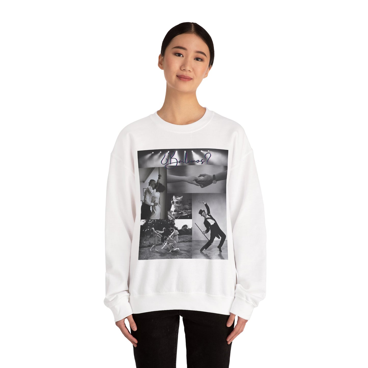 Bailamos Dance Collage Sweatshirt | Elegant Dance Couples | DJ Cat Latin Moments | Matching Couple Tops | Dance Lifestyle | Practice Wear