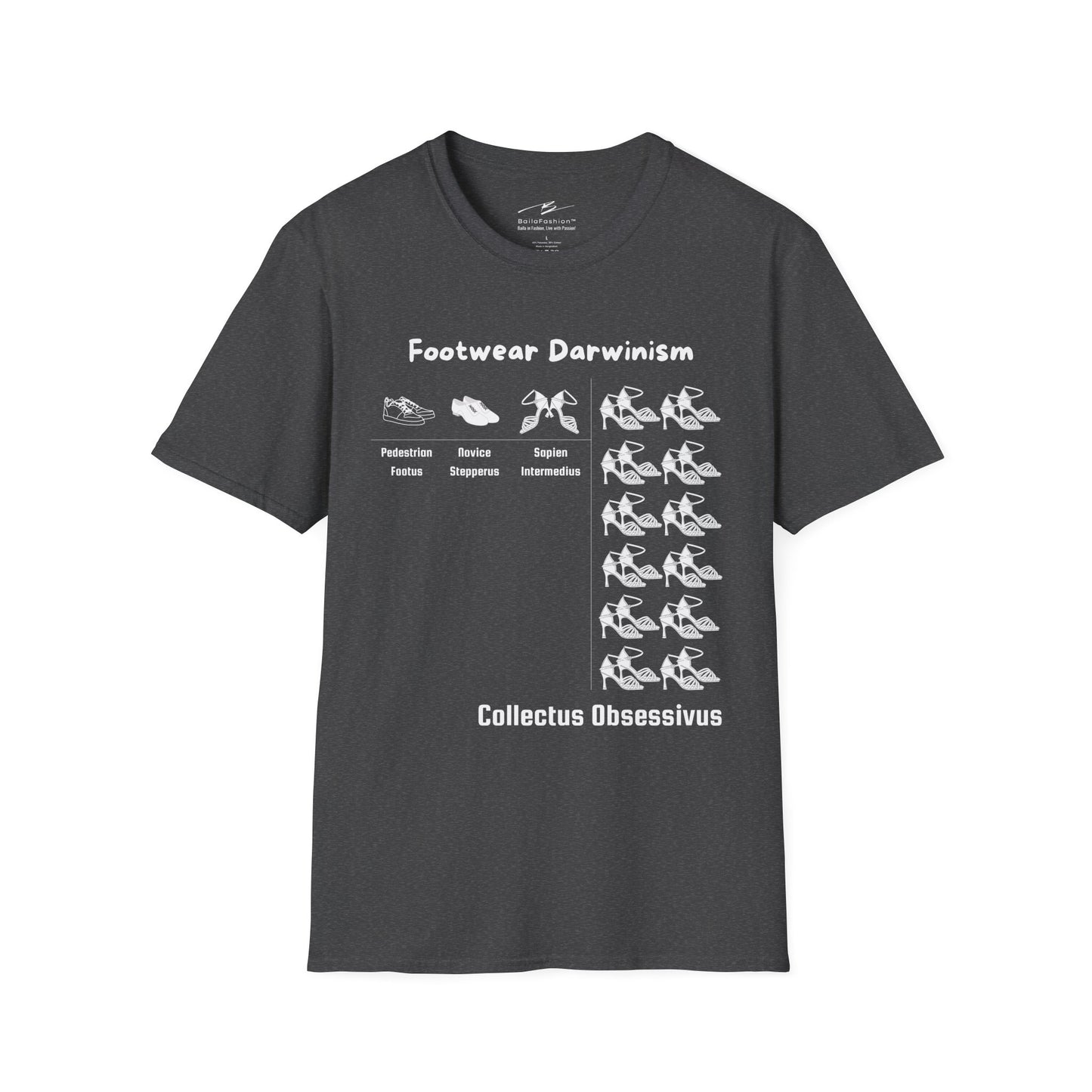 Footwear Darwinism T-Shirt | Dance Shoe Evolution | Latin Dancer Humor | Salsa Bachata Collection | Dance Lifestyle | Matching Couple Tops