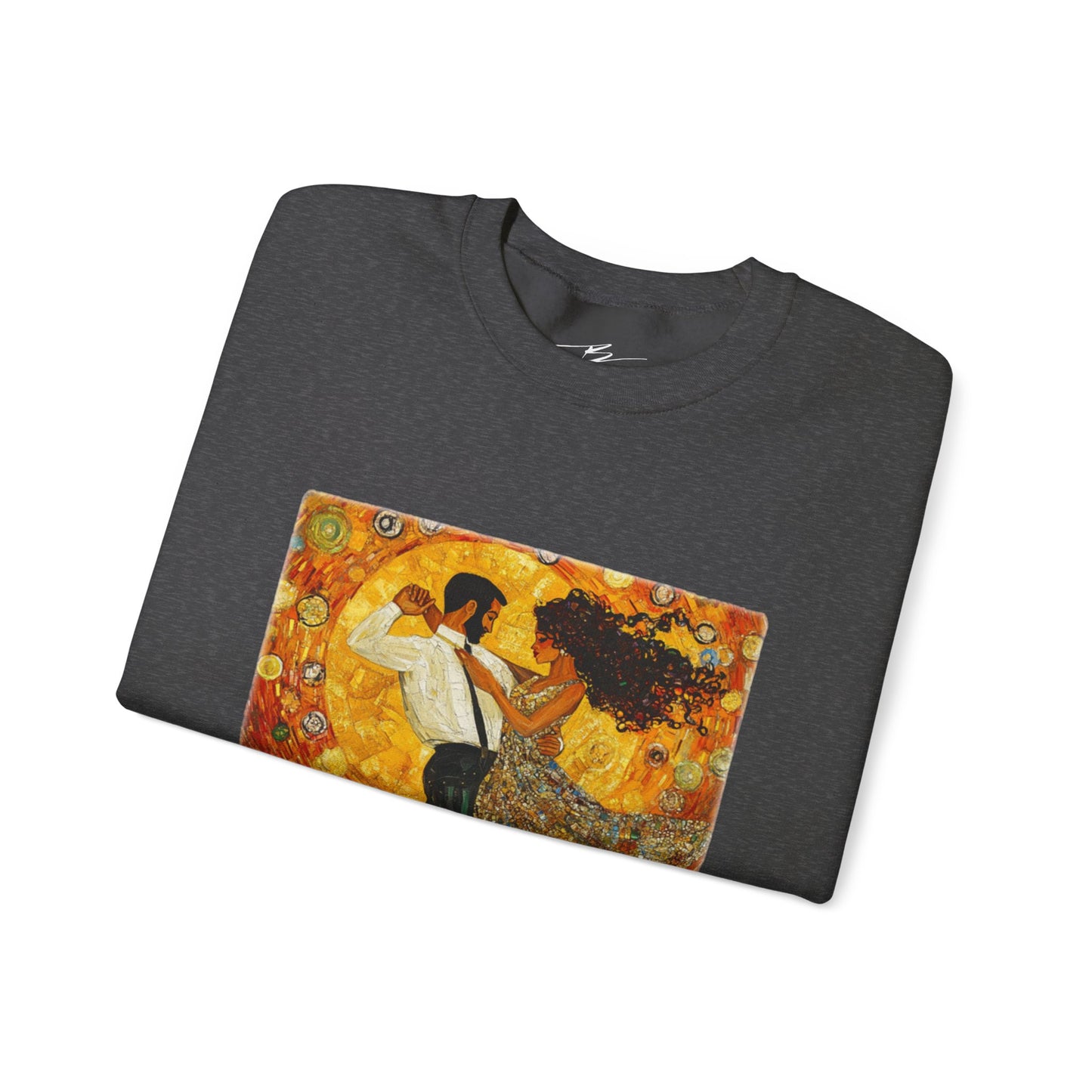 Golden Rhythm Dance Sweatshirt | Latin Dancer Couple | Bachata Salsa | BailaFashion Dance Lifestyle | Klimt Inspired Art | Cozy Sweater