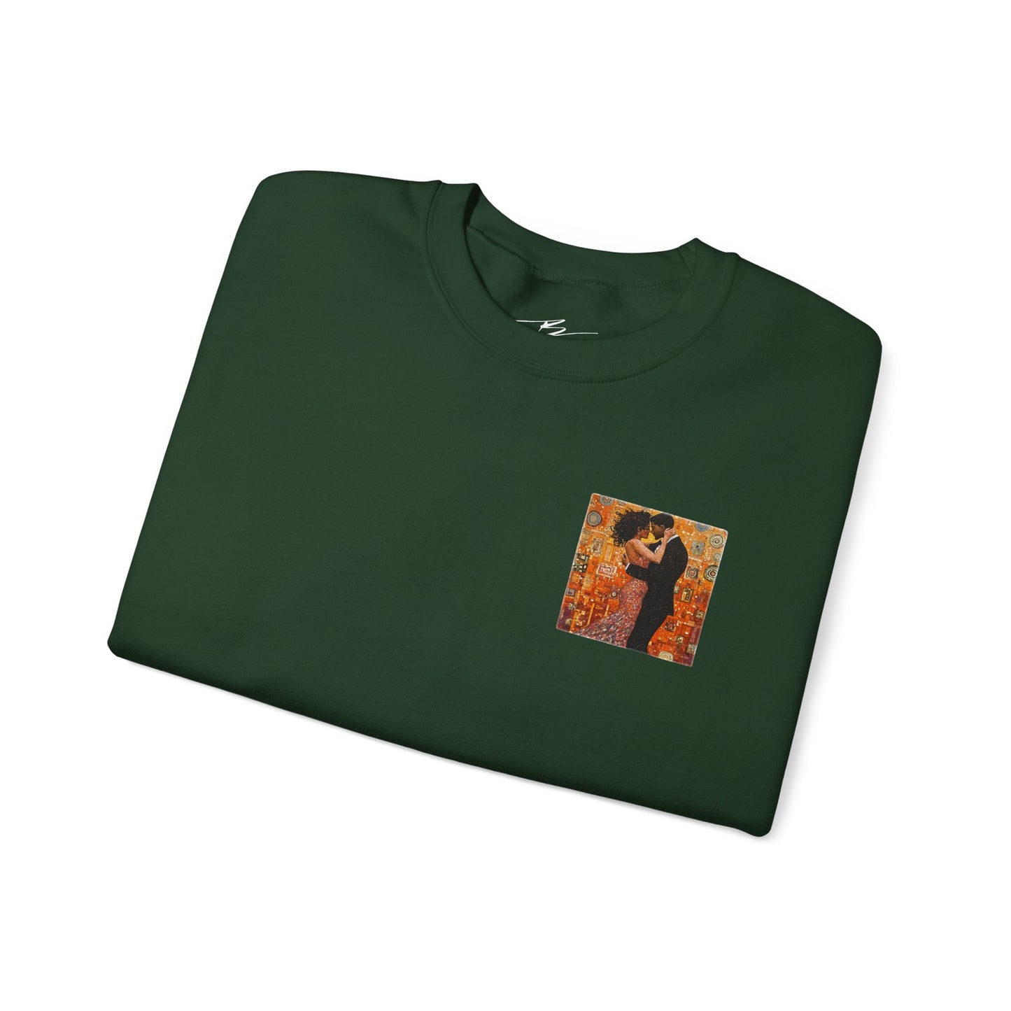 Amber Embrace Art Sweatshirt | Klimt Inspired Latin Dance | Salsa Bachata | Unisex Crewneck | Dance Practice Wear | BailaFashion Streewear