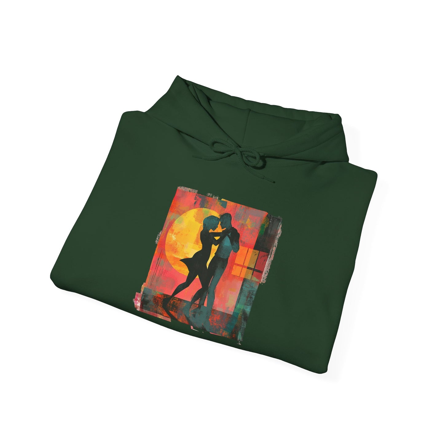 Sunset Connection Hoodie | Latin Dance Silhouette Art | Salsa Bachata Dancer Gift | Vibrant Dance Embrace | BailaFashion Dance Lifestyle