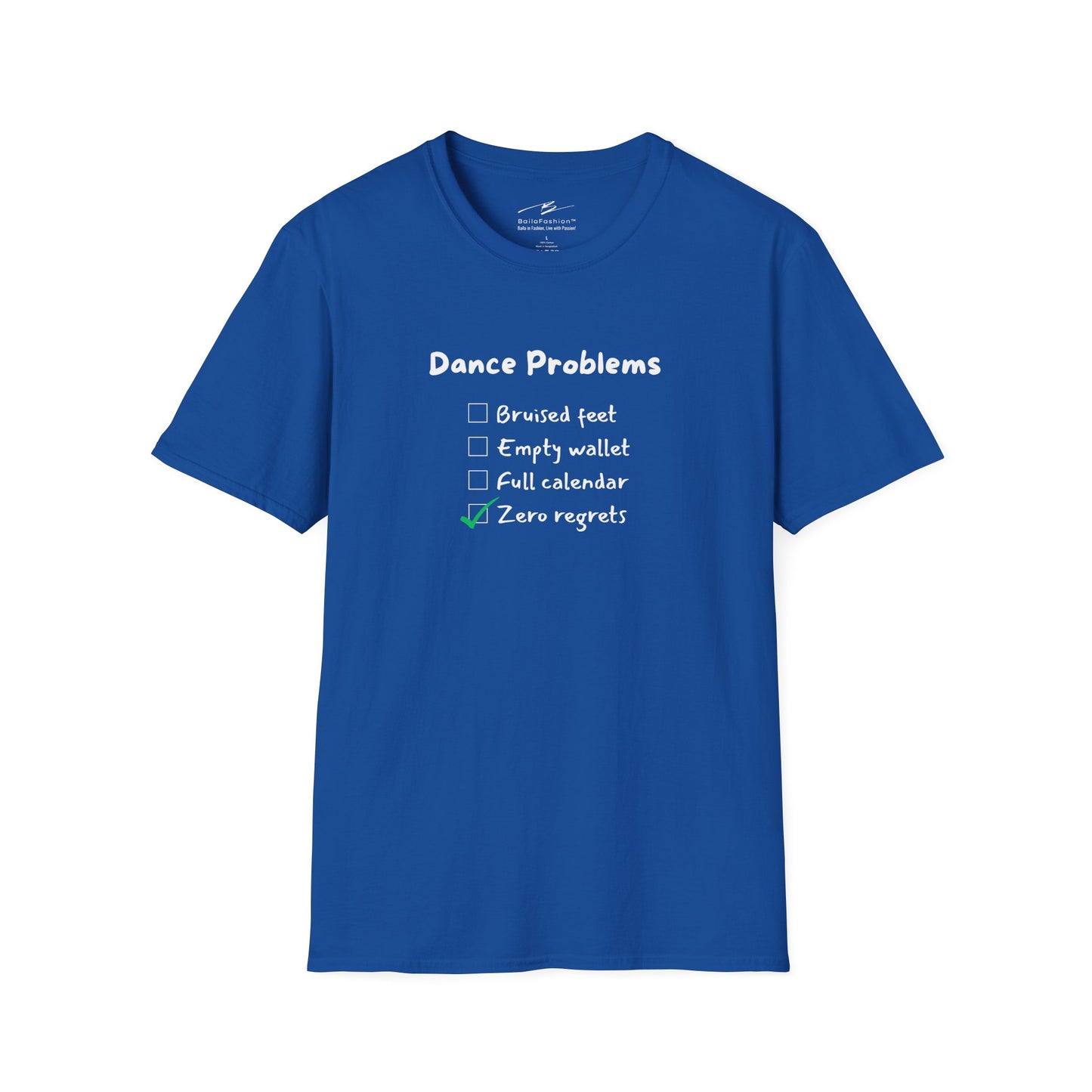 Dance Problems Checklist T-Shirt | Latin Dancer Humor | Salsa Bachata Tee | Zero Regrets Dance Life | Dance Lifestyle | Matching Couple Tops