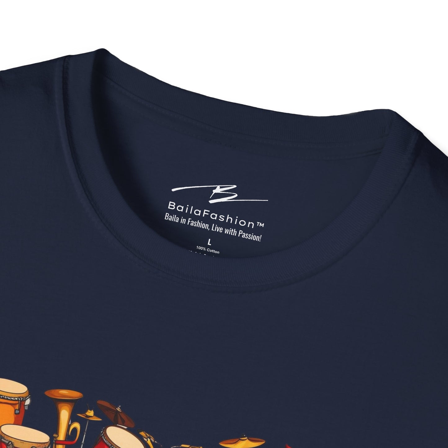 Salsa Orchestra Instruments T-Shirt | Latin Music Band Art | Musician Dancer Gift | Vibrant Red Gold Design | Comfy Couple Casual Wear