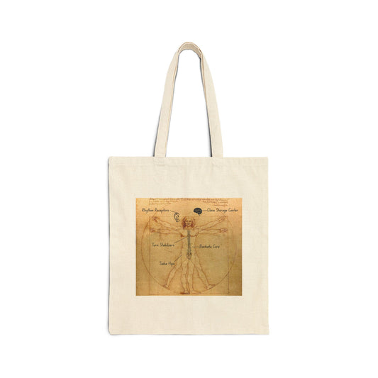Vitruvian Dancer Tote Bag | Latin Dance Anatomy | Salsa Bachata Accessories | Dance Science Carry All | BailaFashion Dance Lifestyle