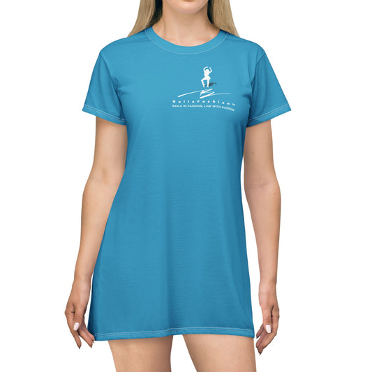 Turquoise Latin Dancer Silhouette Dress | Salsa Bachata Practice Wear | Elegant Dance Lifestyle | Pool Party Coverup | Comfy Everyday Wear