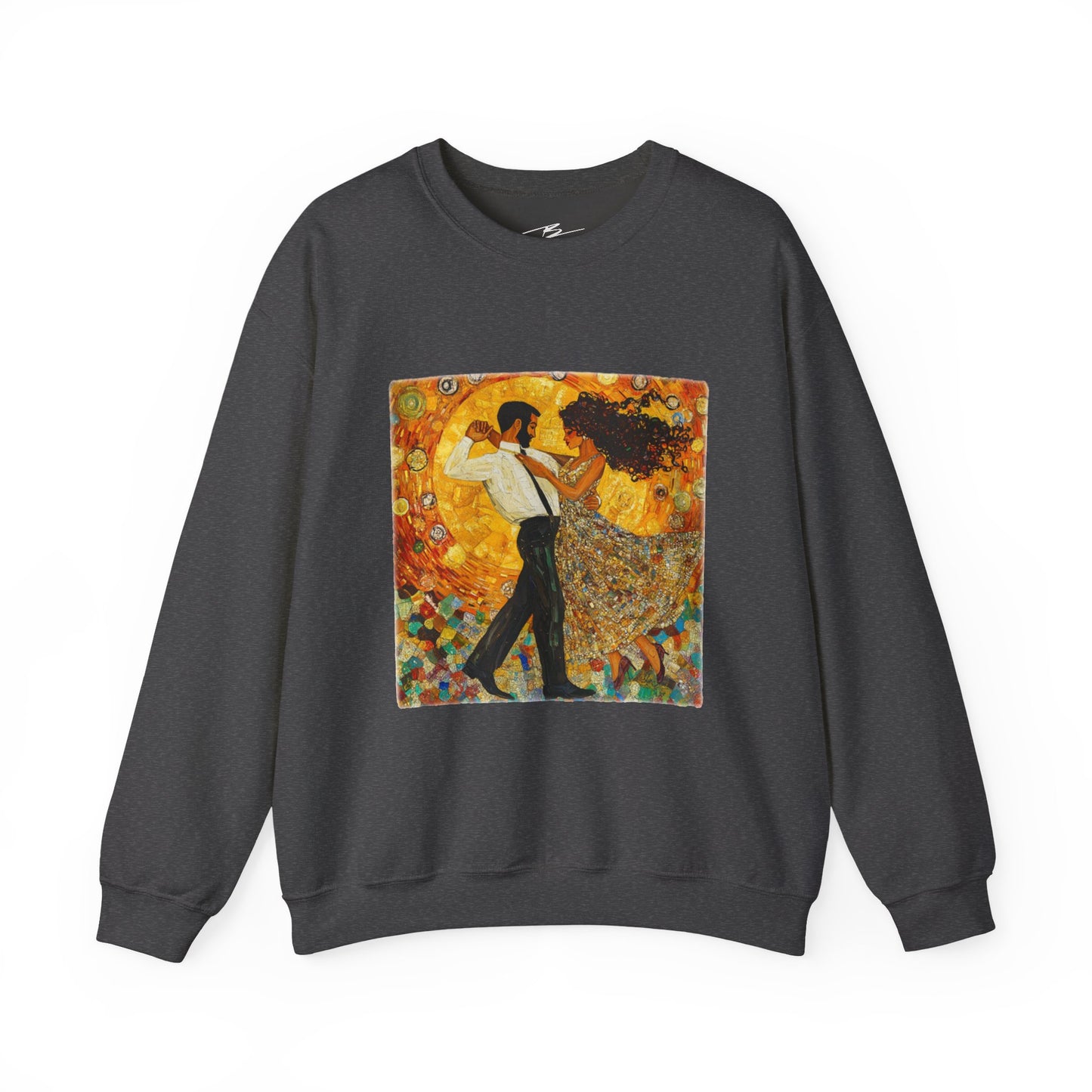 Golden Rhythm Dance Sweatshirt | Latin Dancer Couple | Bachata Salsa | BailaFashion Dance Lifestyle | Klimt Inspired Art | Cozy Sweater