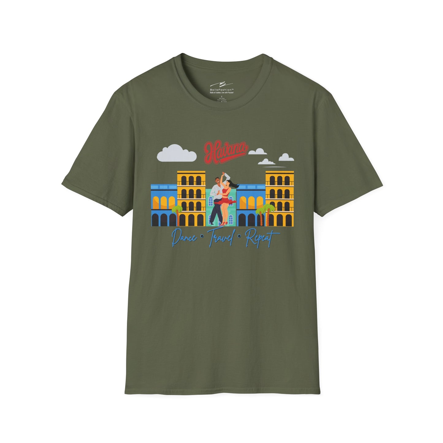London Dance Travel Repeat T-Shirt | British Latin Dancers Big Ben Tee | Class Practice Matching Couple Tops | BailaFashion Dance Lifestyle