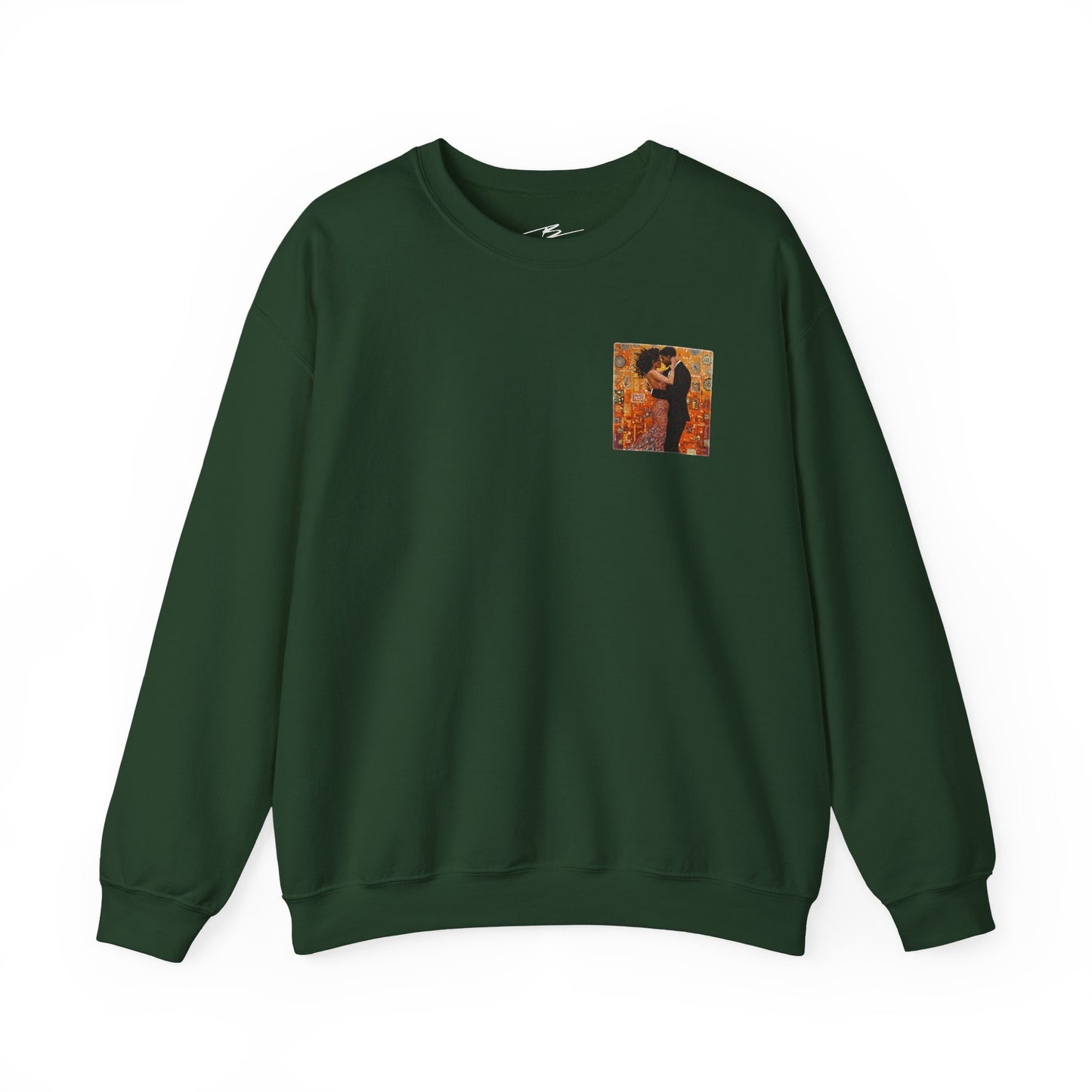 Amber Embrace Art Sweatshirt | Klimt Inspired Latin Dance | Salsa Bachata | Unisex Crewneck | Dance Practice Wear | BailaFashion Streewear